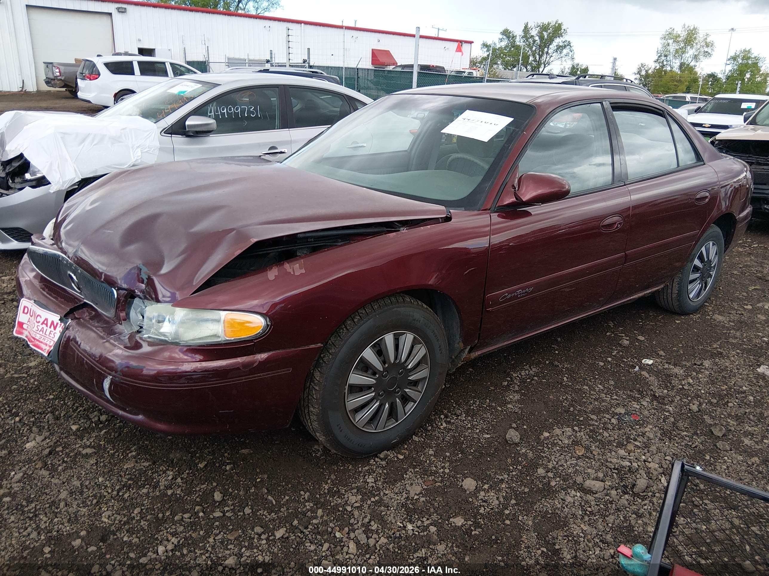 2002 Buick Century Custom Red vin: 2G4WS52JX21258021