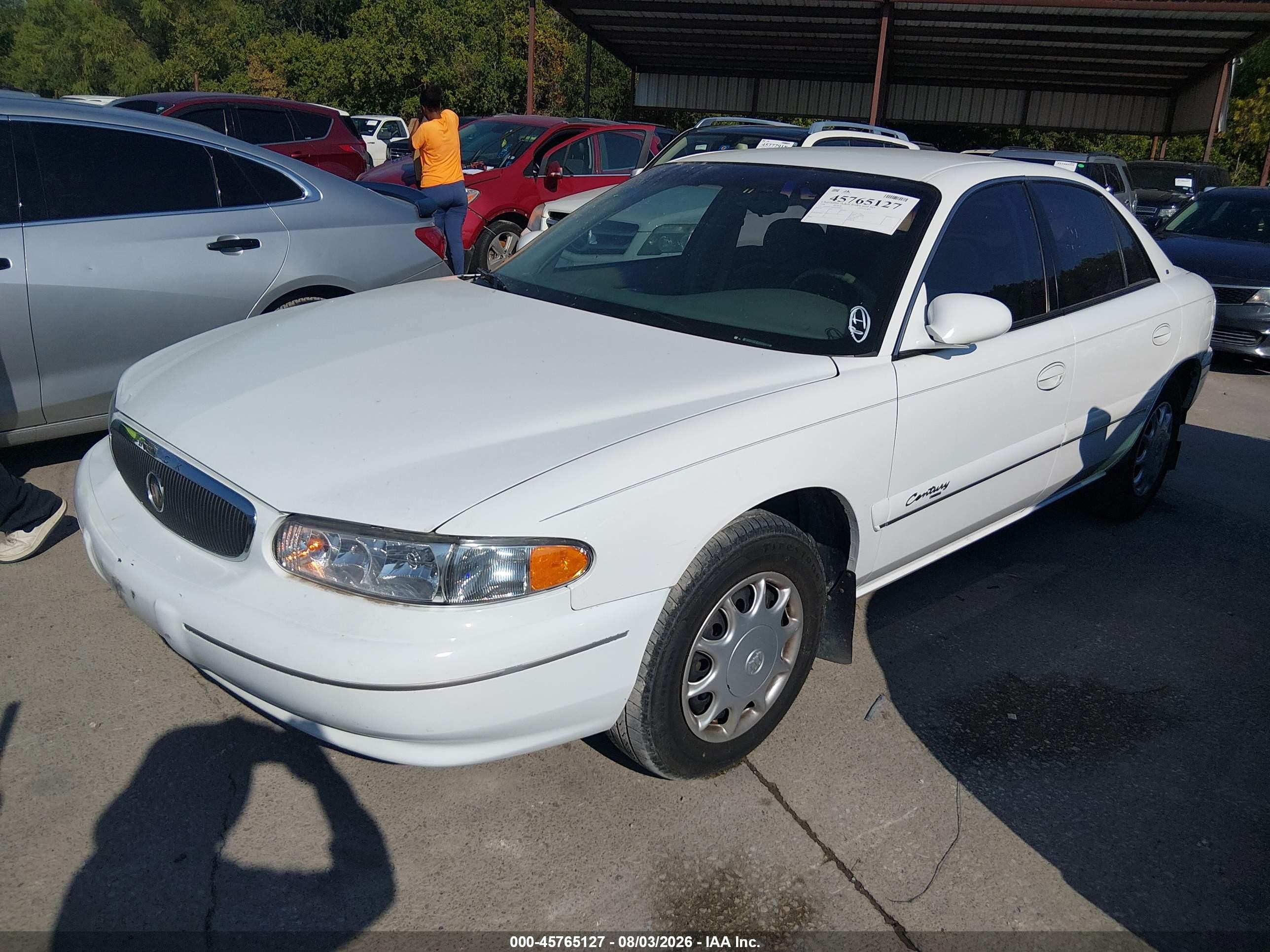 1998 Buick Century Custom White vin: 2G4WS52M0W1598813