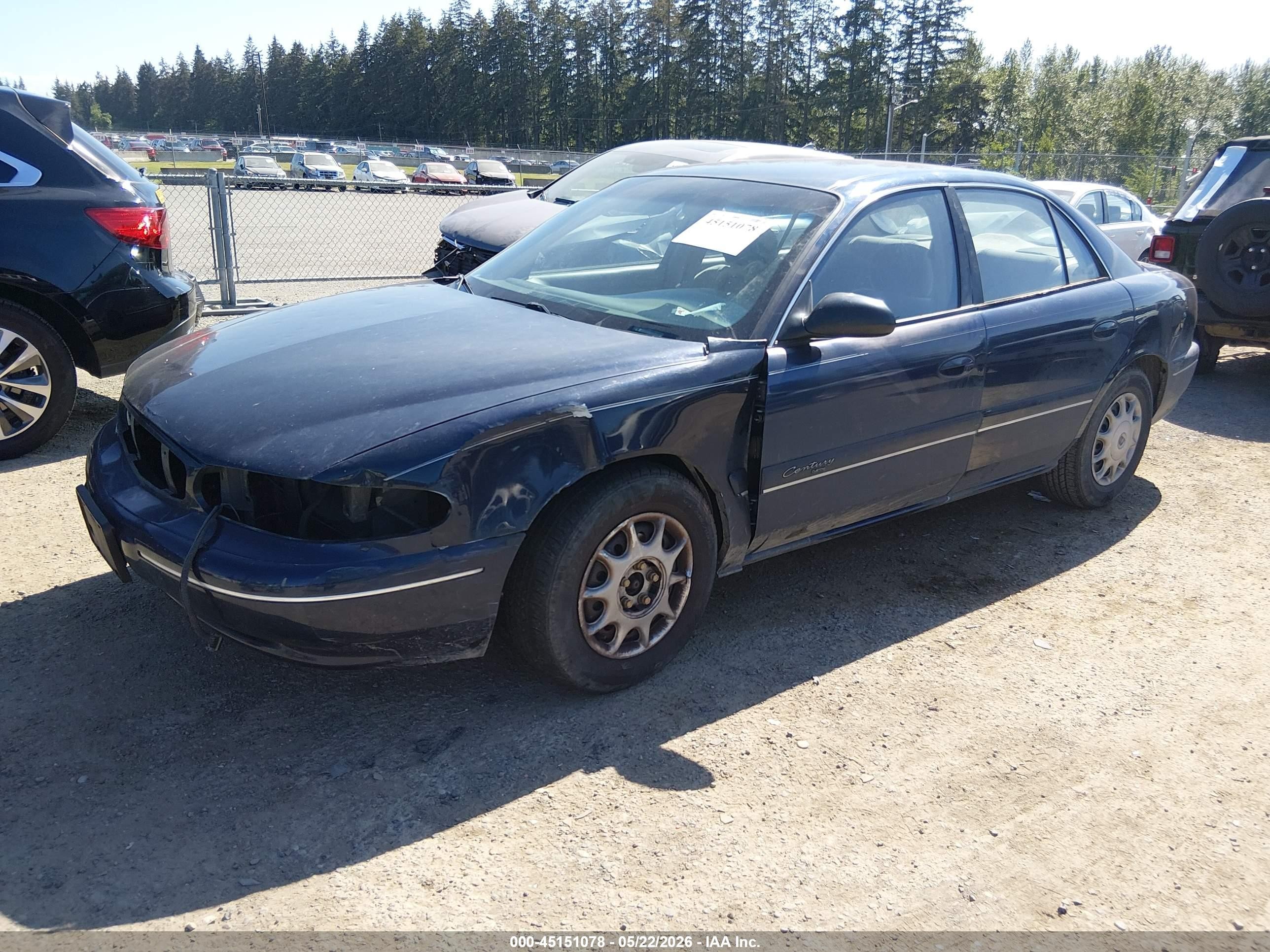 1999 Buick Century Custom Dark Blue vin: 2G4WS52M4X1482029