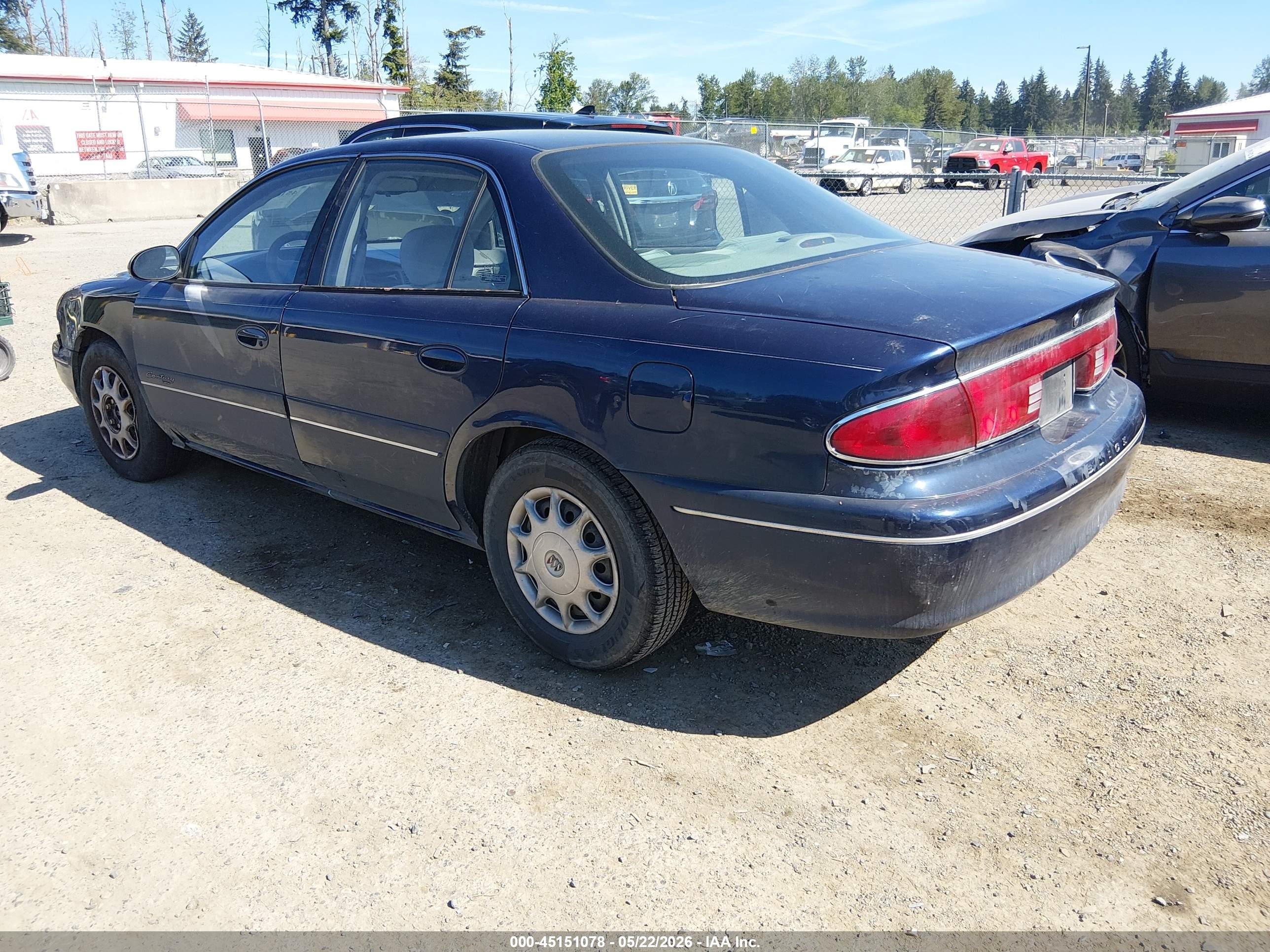 1999 Buick Century Custom Dark Blue vin: 2G4WS52M4X1482029