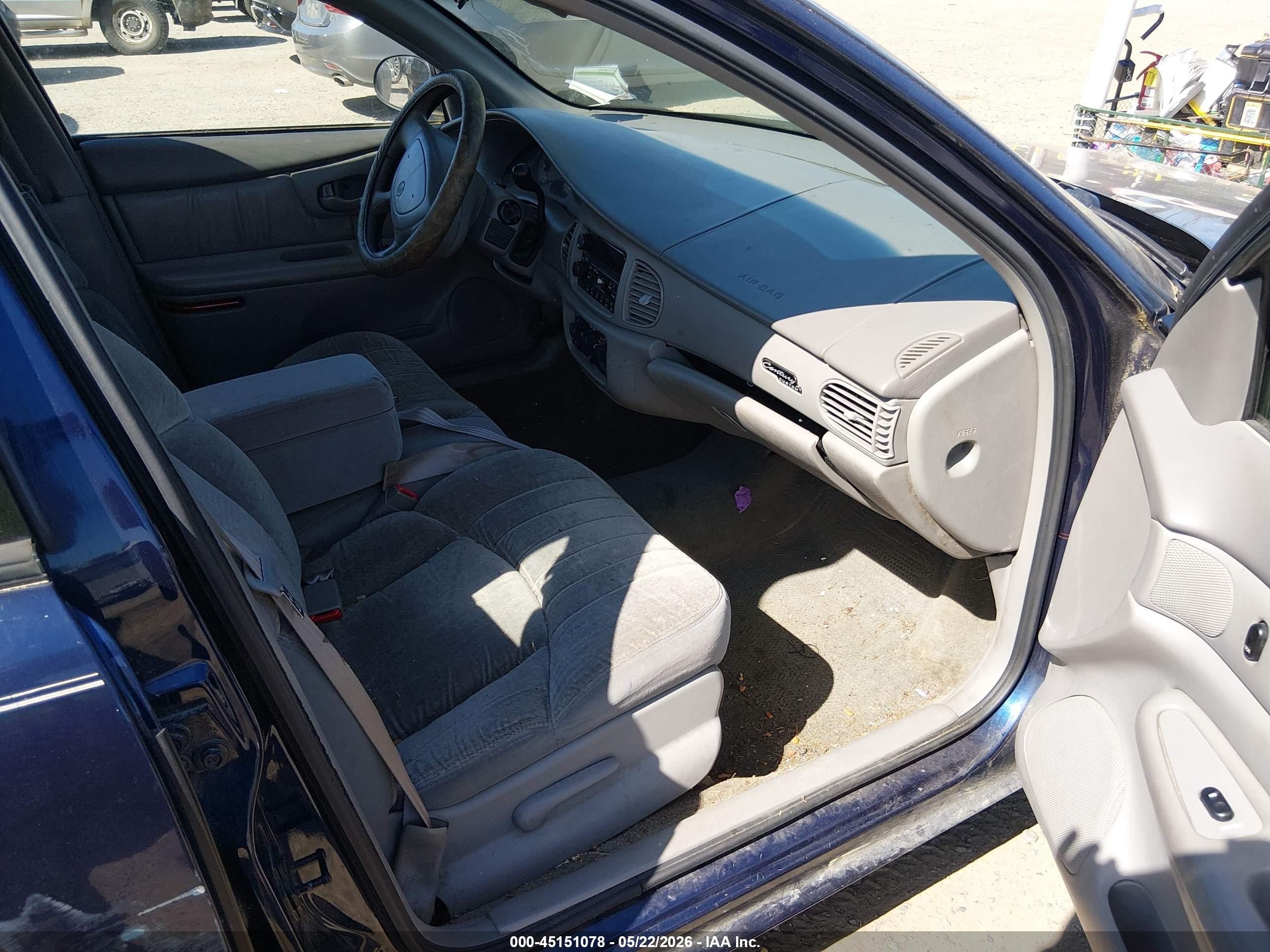 1999 Buick Century Custom Dark Blue vin: 2G4WS52M4X1482029