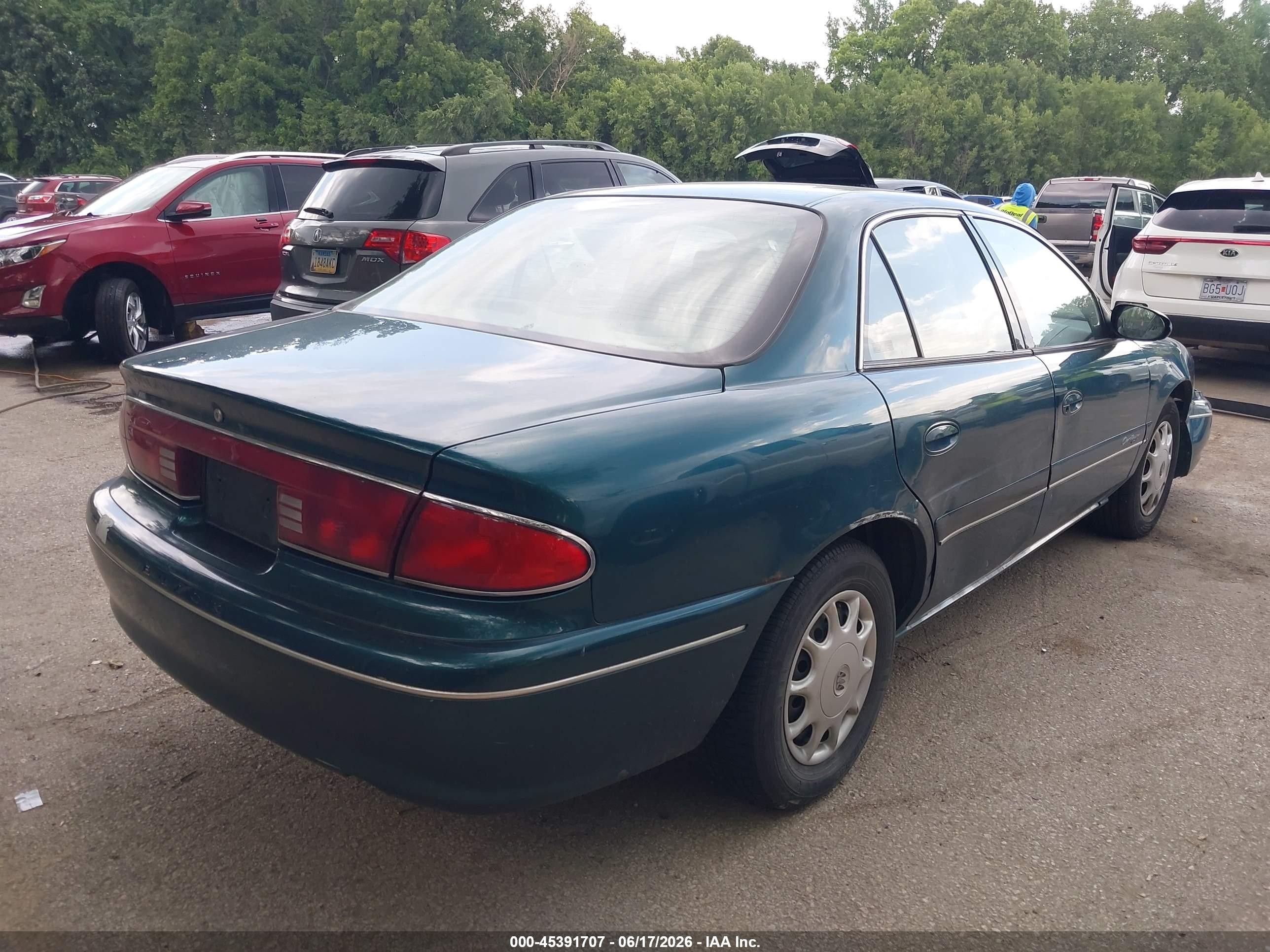 1999 Buick Century Custom Turquoise vin: 2G4WS52M9X1477912