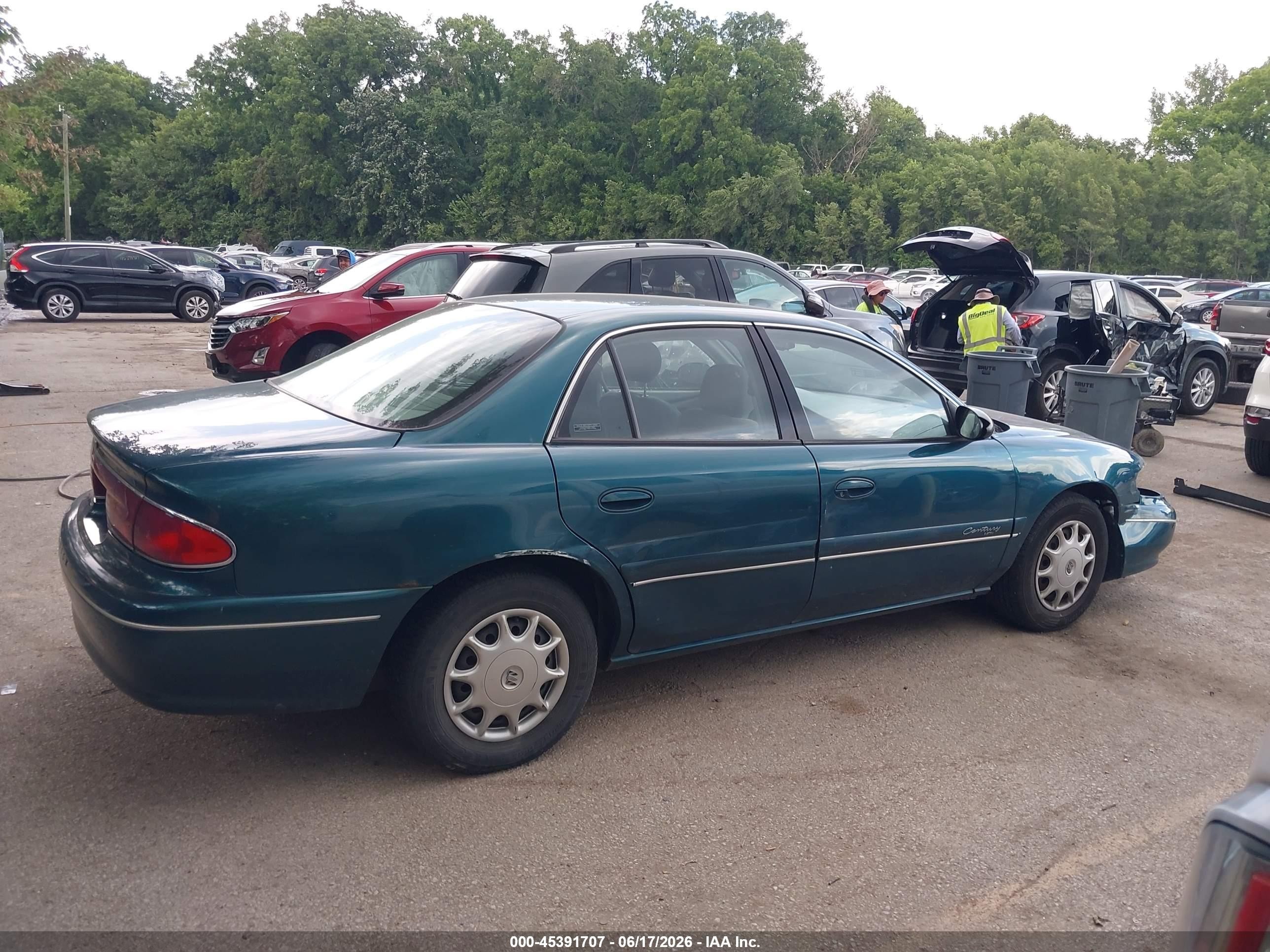 1999 Buick Century Custom Turquoise vin: 2G4WS52M9X1477912