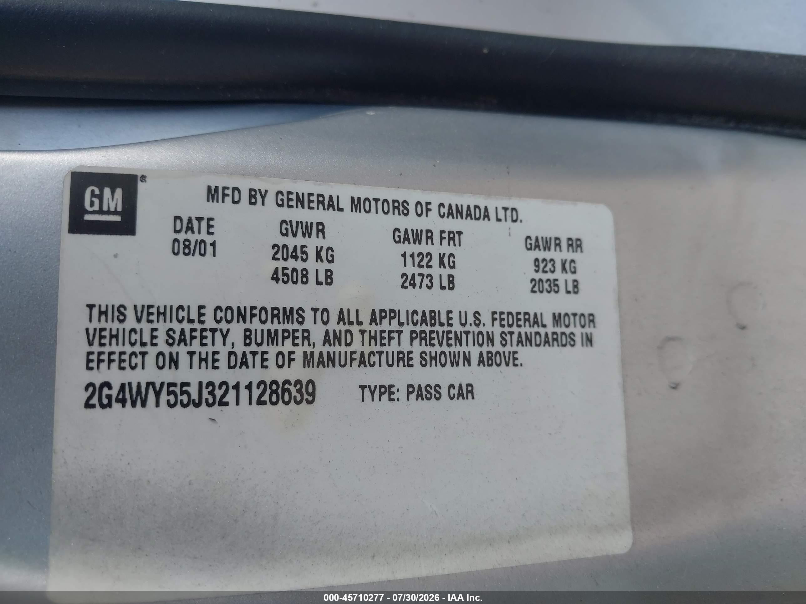 2002 Buick Century Limited Silver vin: 2G4WY55J321128639