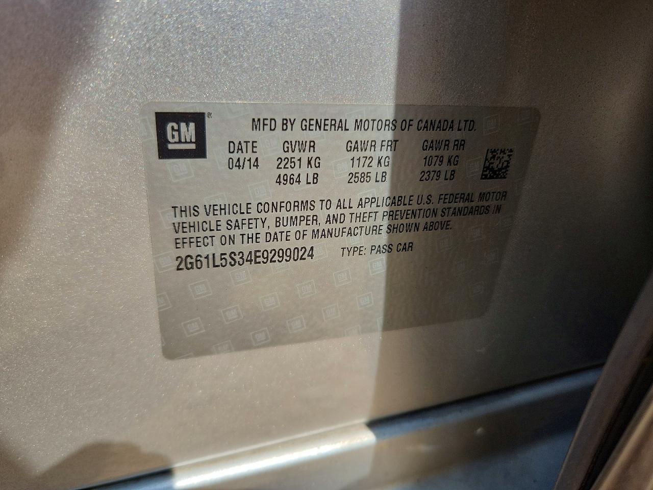 2014 Cadillac Xts Серебряный vin: 2G61L5S34E9299024