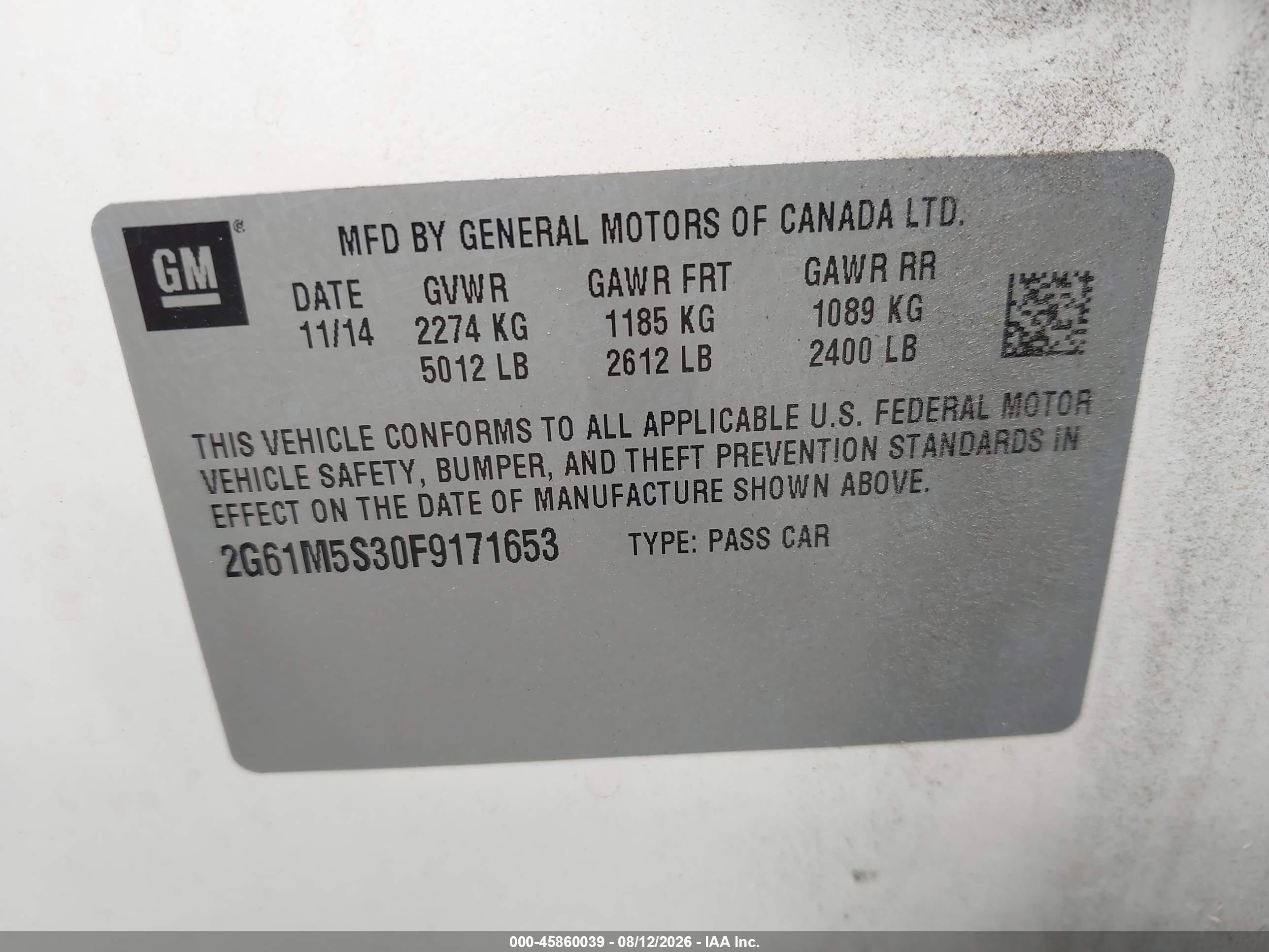 2015 Cadillac Xts Luxury White vin: 2G61M5S30F9171653