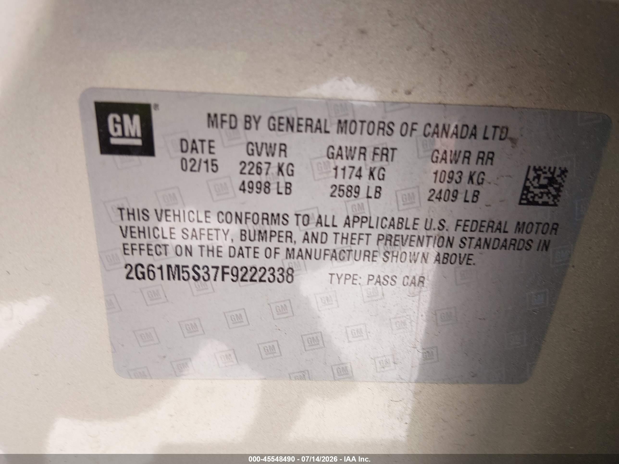 2015 Cadillac Xts Luxury Золотой vin: 2G61M5S37F9222338