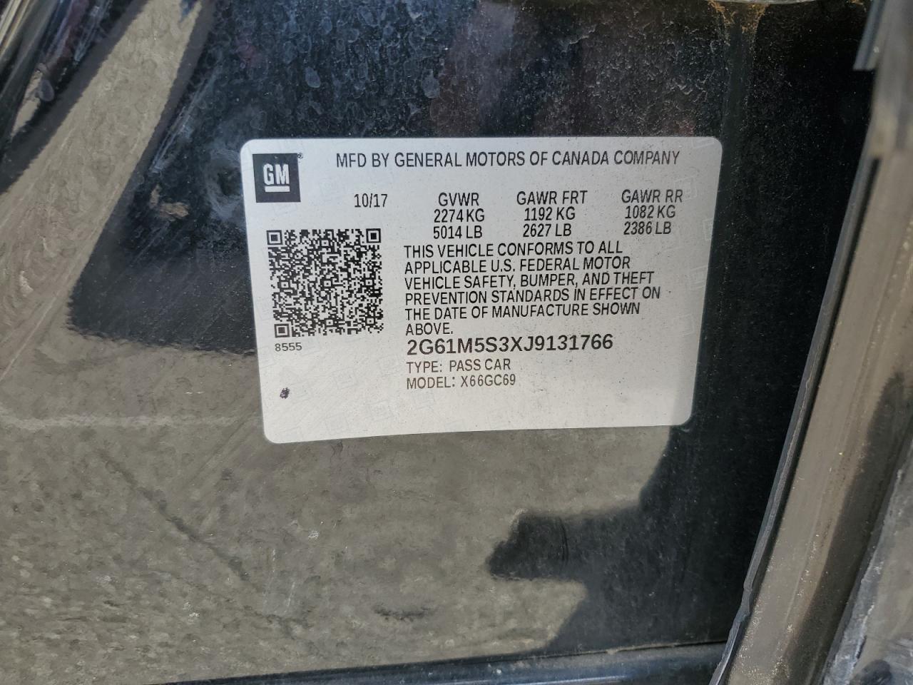 2018 Cadillac Xts Luxury Черный vin: 2G61M5S3XJ9131766