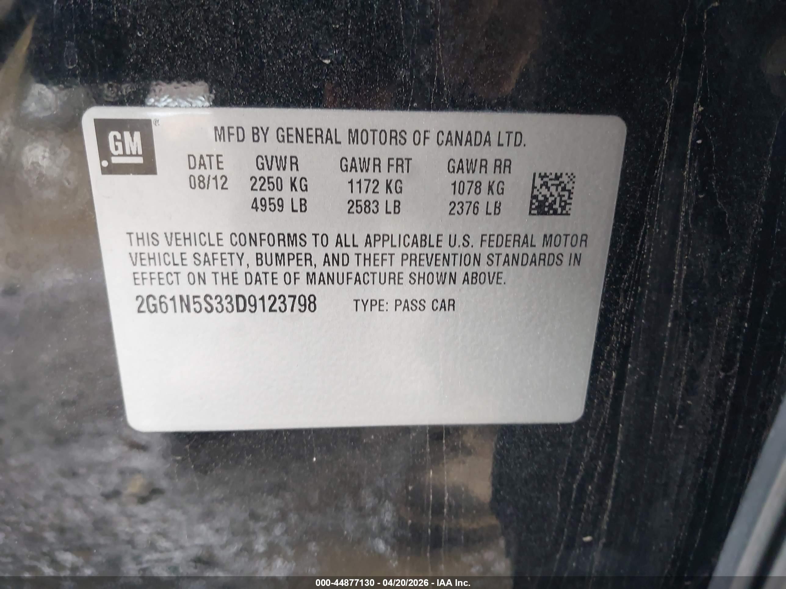 2013 Cadillac Xts Standard Черный vin: 2G61N5S33D9123798