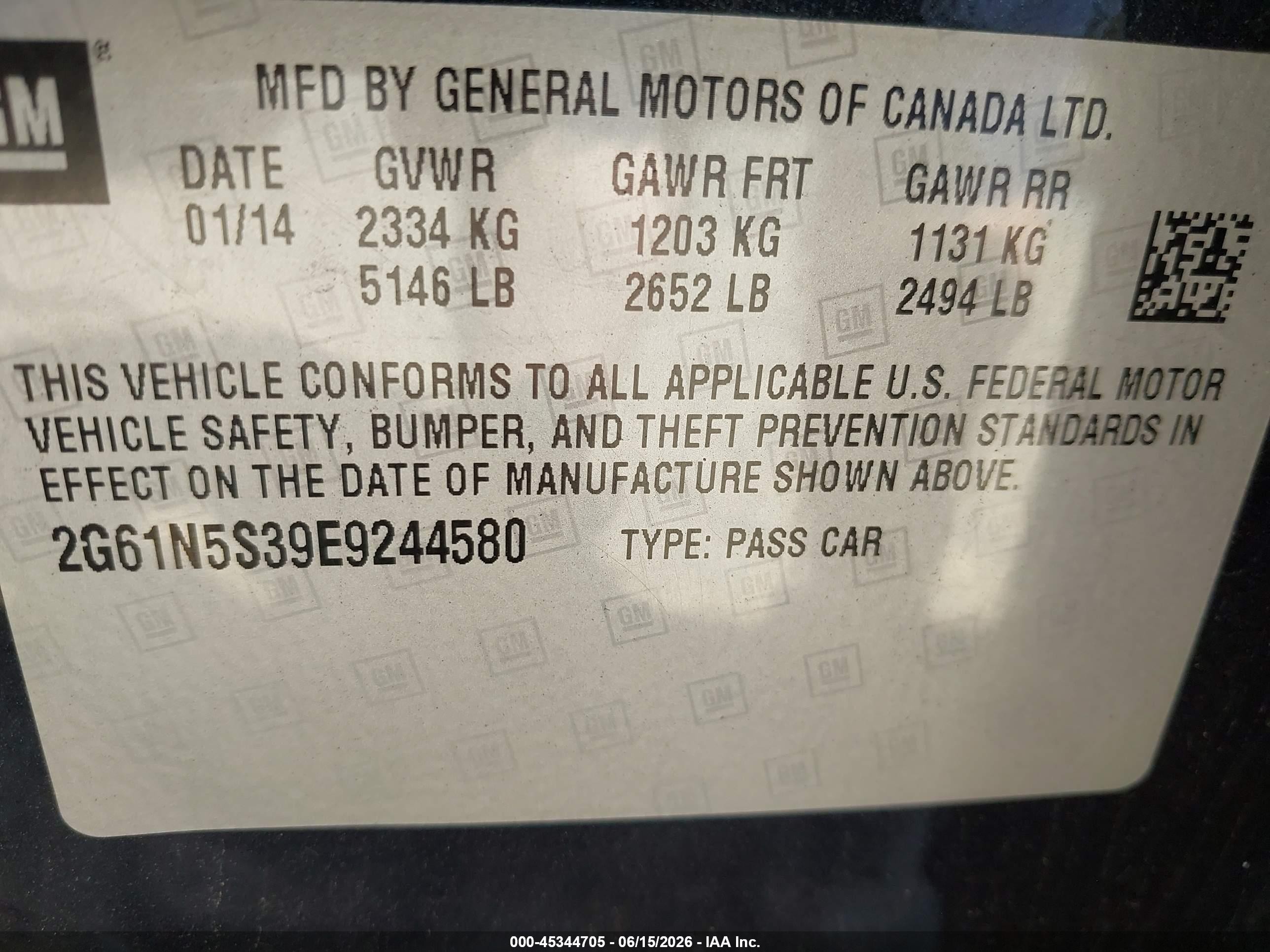 2014 Cadillac Xts Luxury Black vin: 2G61N5S39E9244580