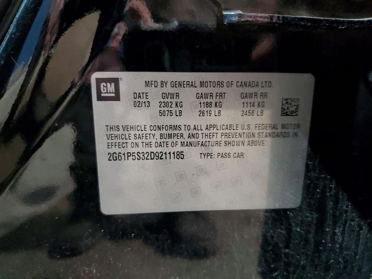 2013 Cadillac Xts Luxury Collection Black vin: 2G61P5S32D9211185
