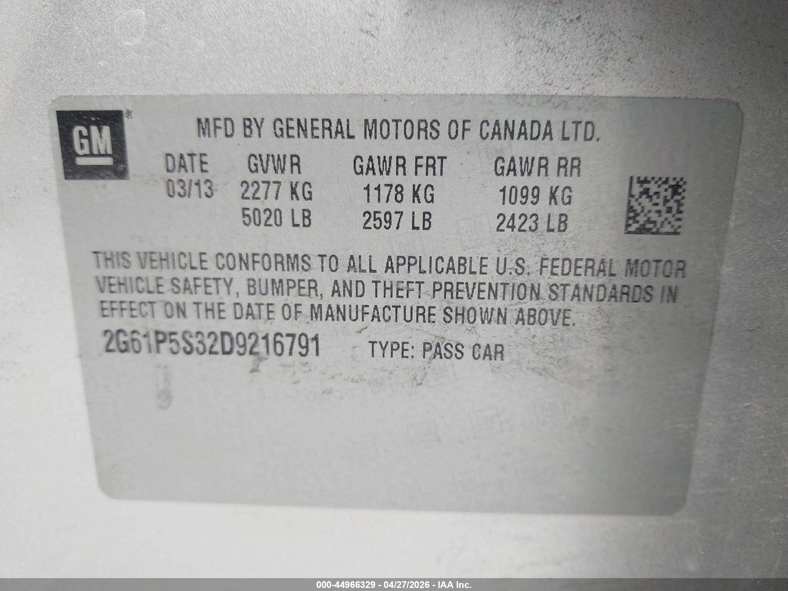 2013 Cadillac Xts Luxury Gray vin: 2G61P5S32D9216791