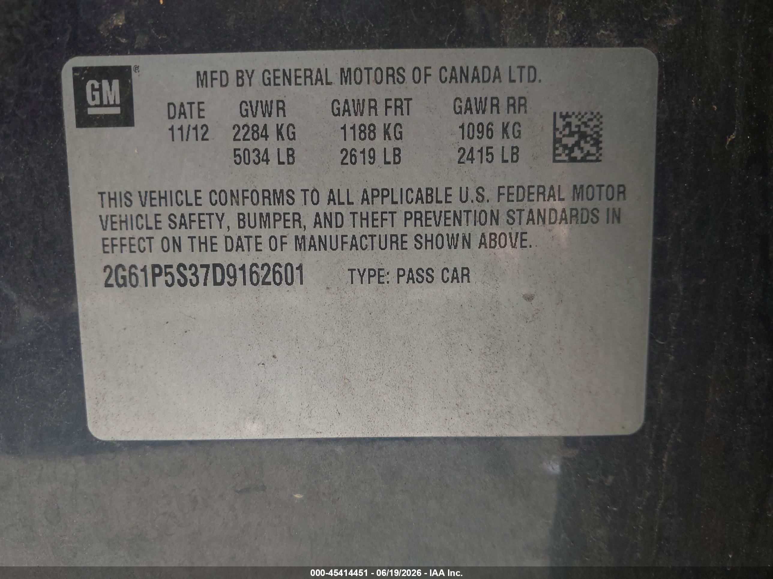 2013 Cadillac Xts Luxury Gray vin: 2G61P5S37D9162601