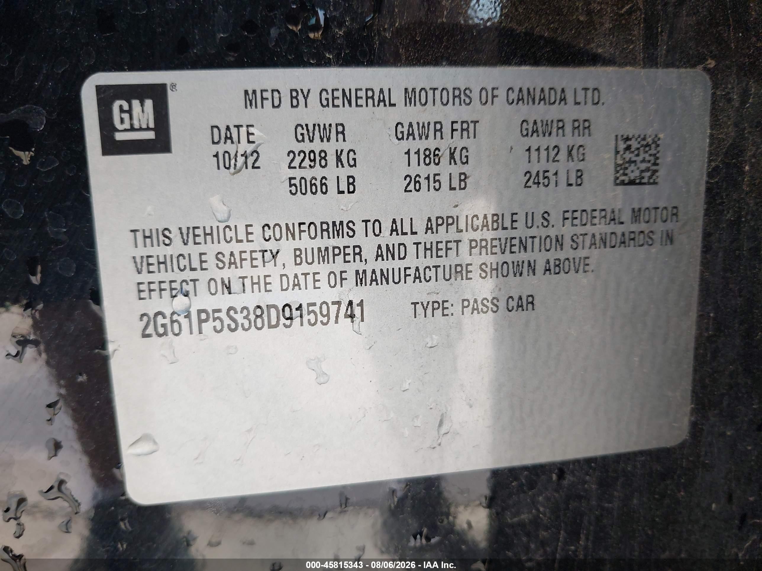 2013 Cadillac Xts Luxury Black vin: 2G61P5S38D9159741