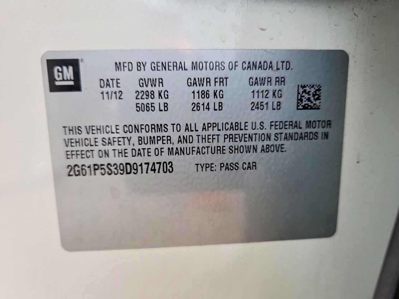 2013 Cadillac Xts Luxury Collection White vin: 2G61P5S39D9174703