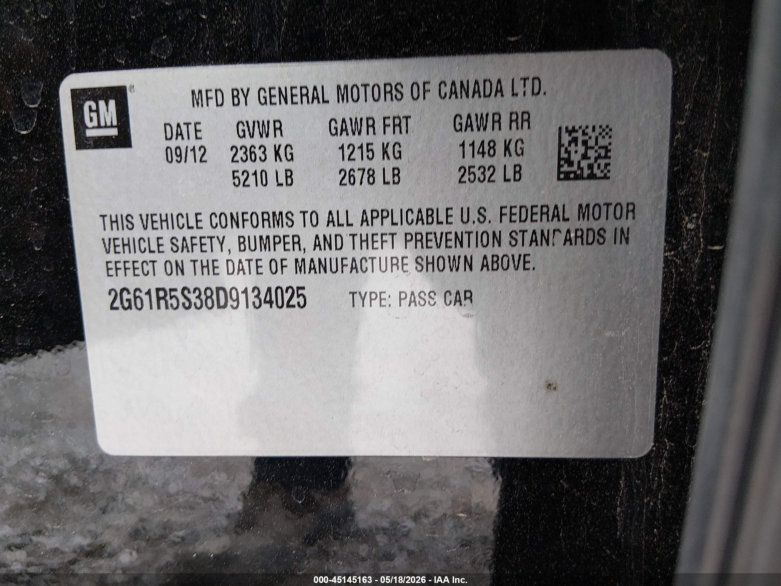 2013 Cadillac Xts Luxury Black vin: 2G61R5S38D9134025