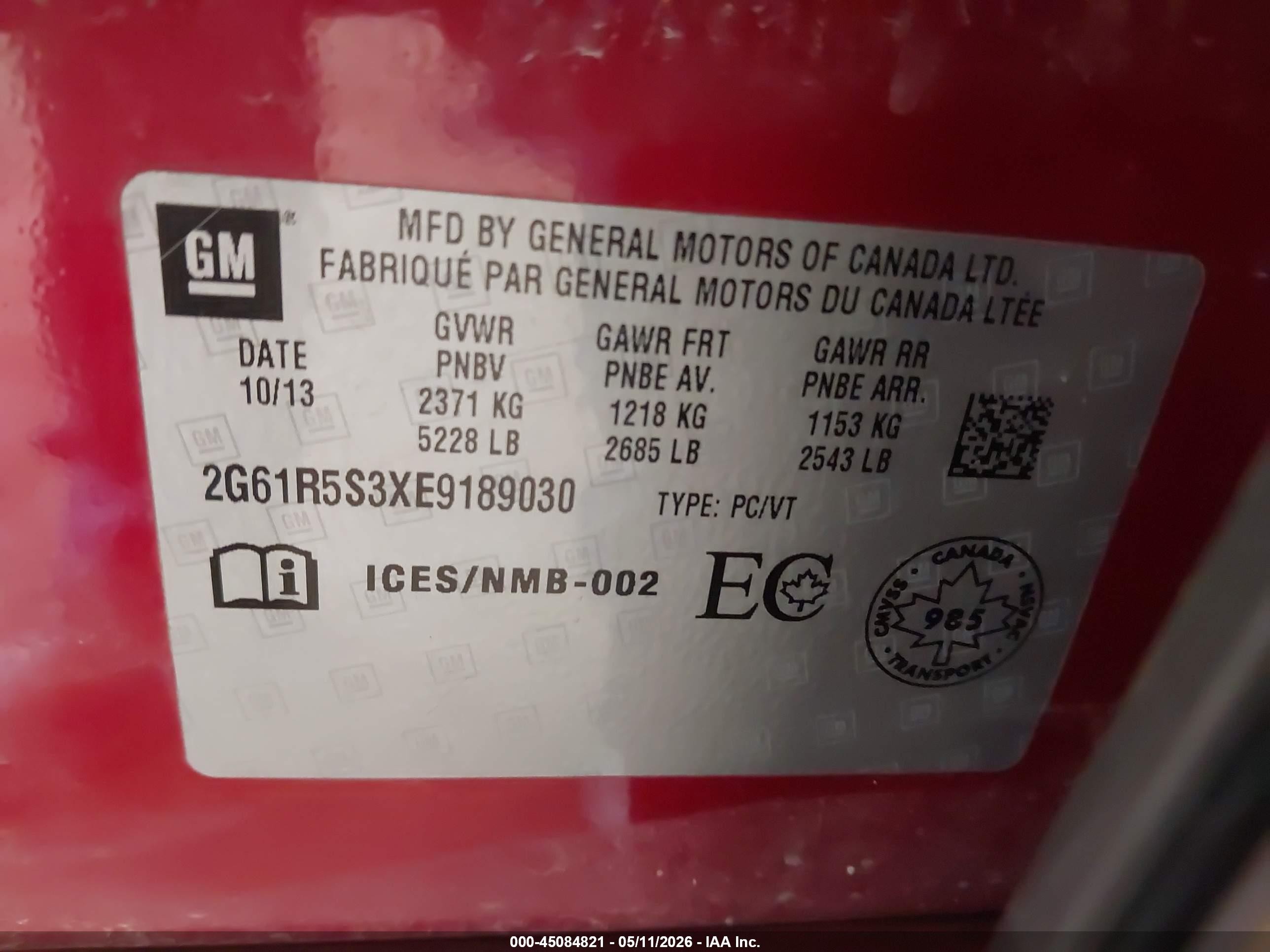 2014 Cadillac Xts Premium Red vin: 2G61R5S3XE9189030