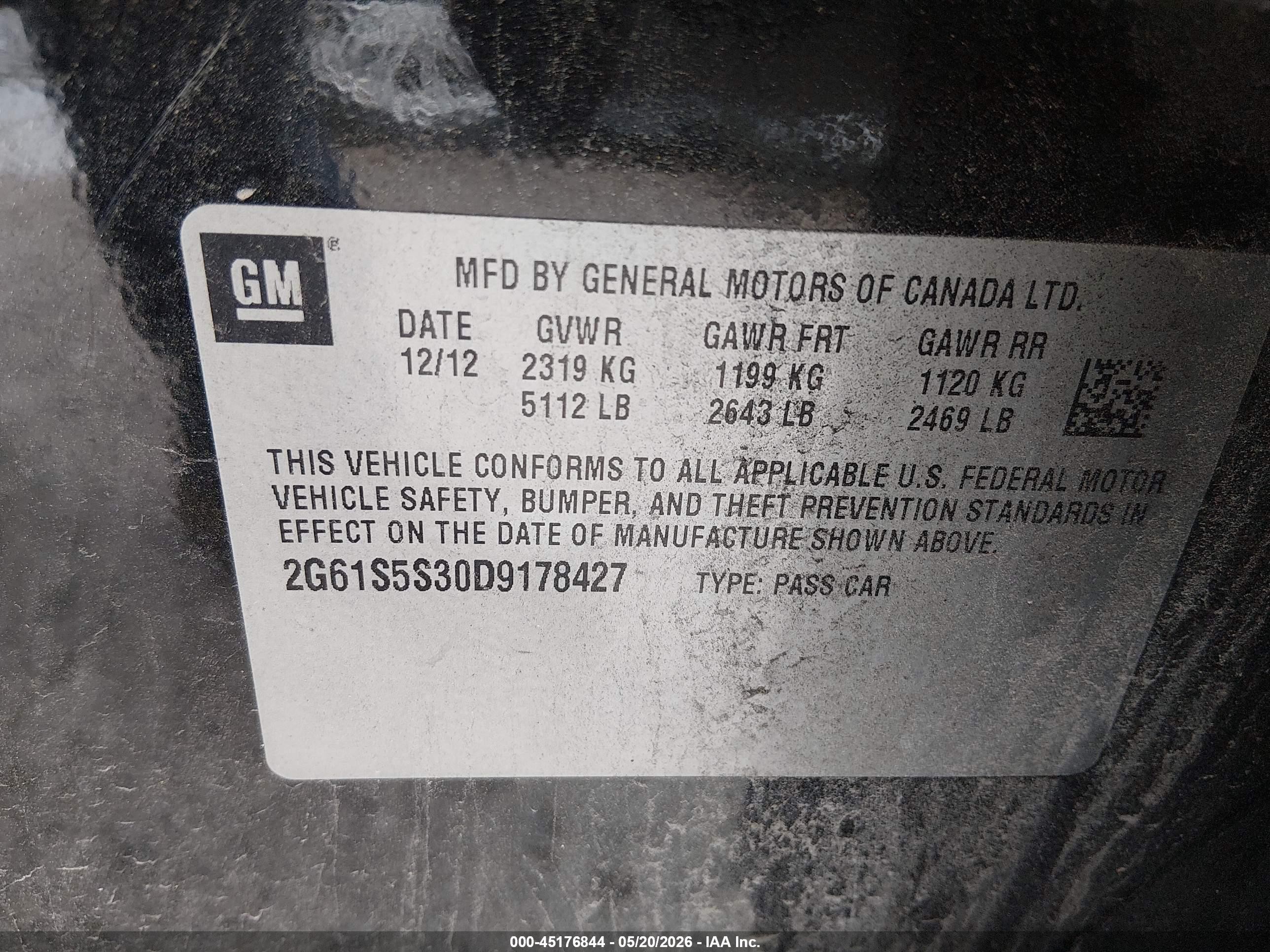 2013 Cadillac Xts Premium Black vin: 2G61S5S30D9178427