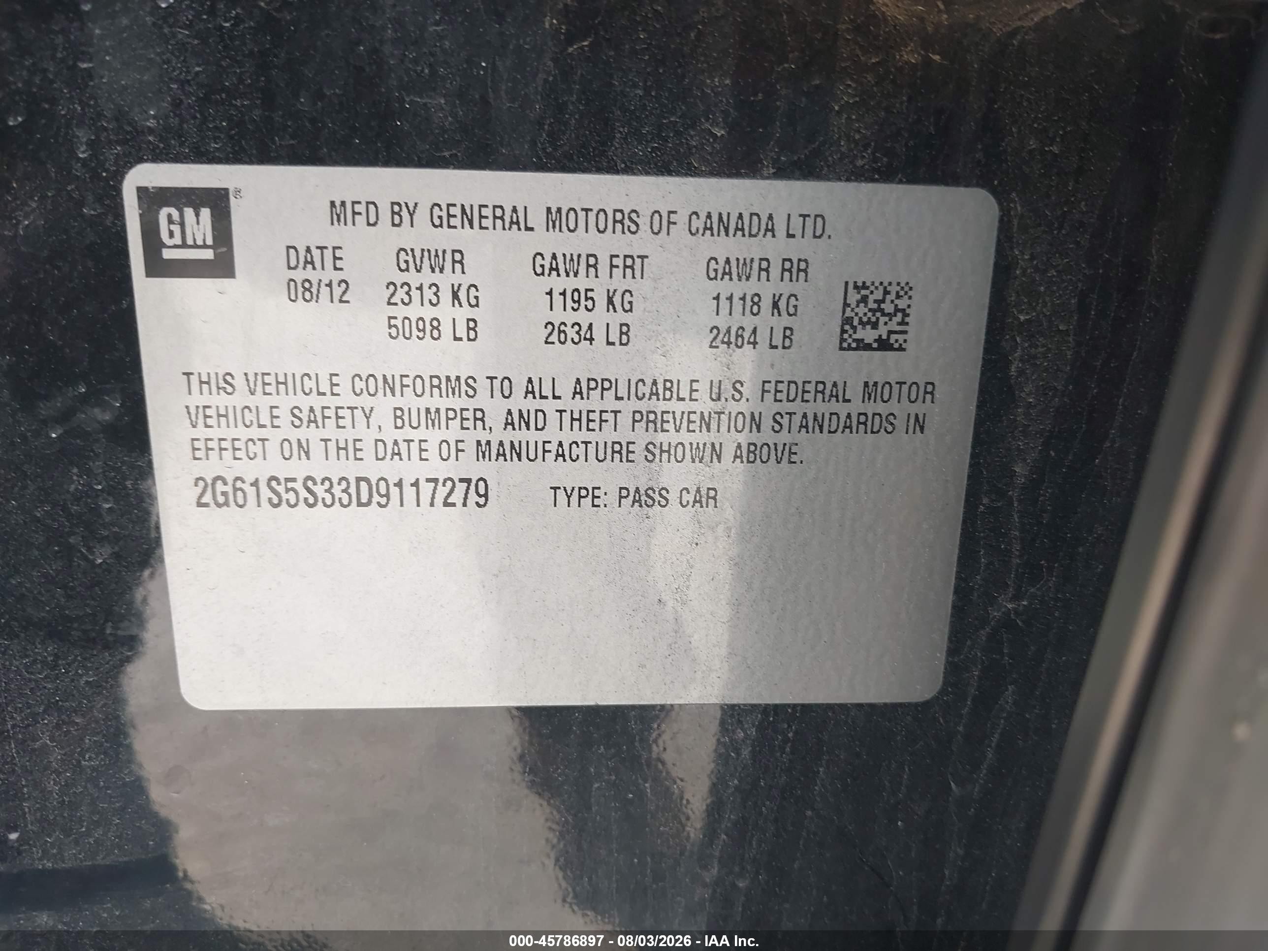 2013 Cadillac Xts Premium Black vin: 2G61S5S33D9117279