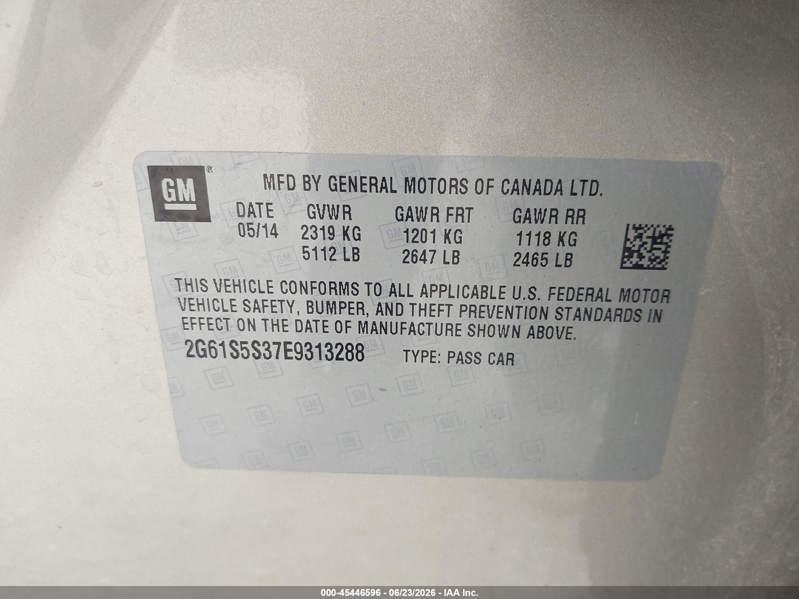 2014 Cadillac Xts Platinum Gold vin: 2G61S5S37E9313288