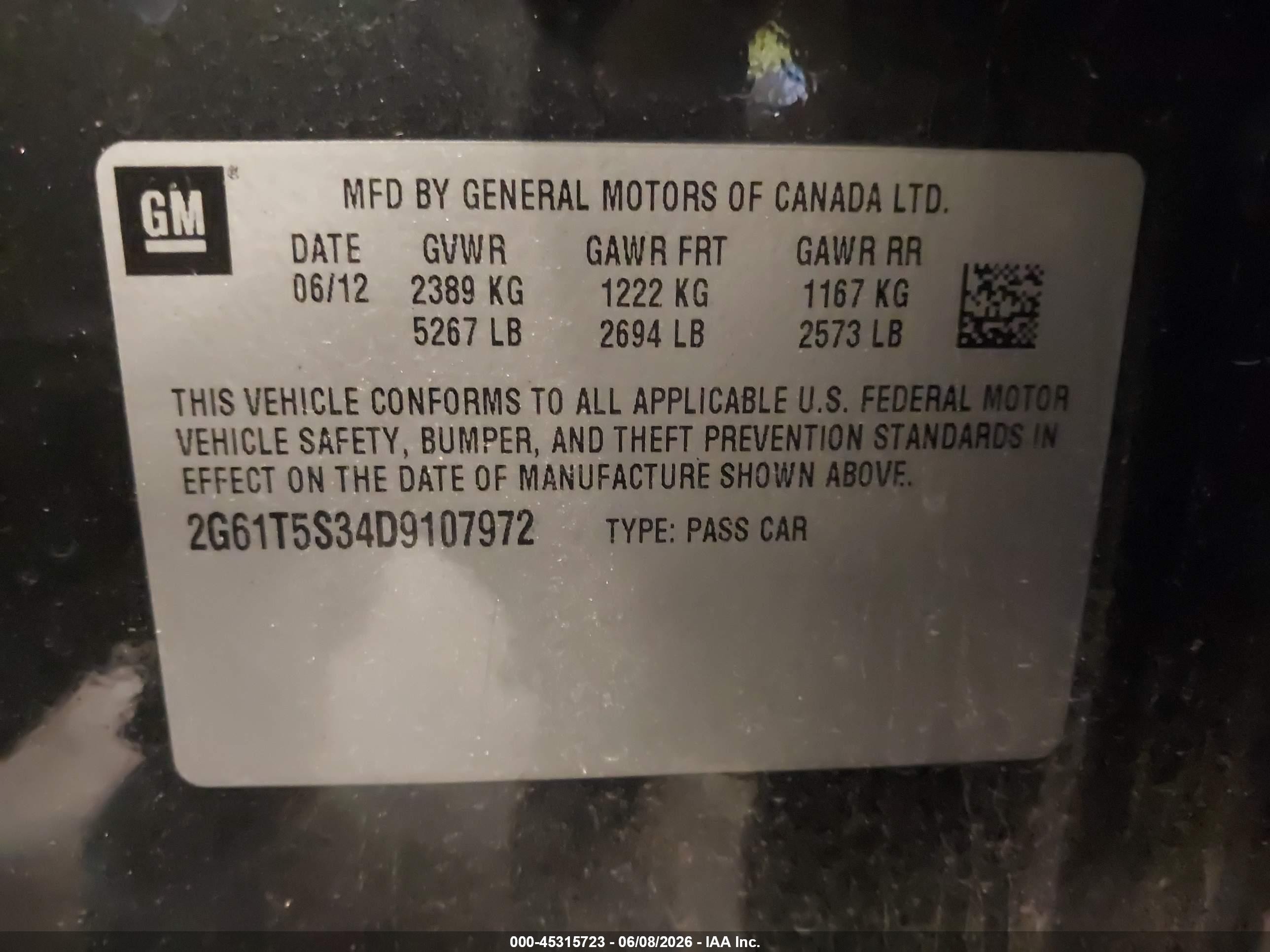 2013 Cadillac Xts Premium Black vin: 2G61T5S34D9107972