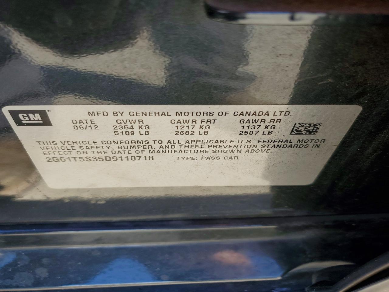 2013 Cadillac Xts Premium Collection Charcoal vin: 2G61T5S35D9110718