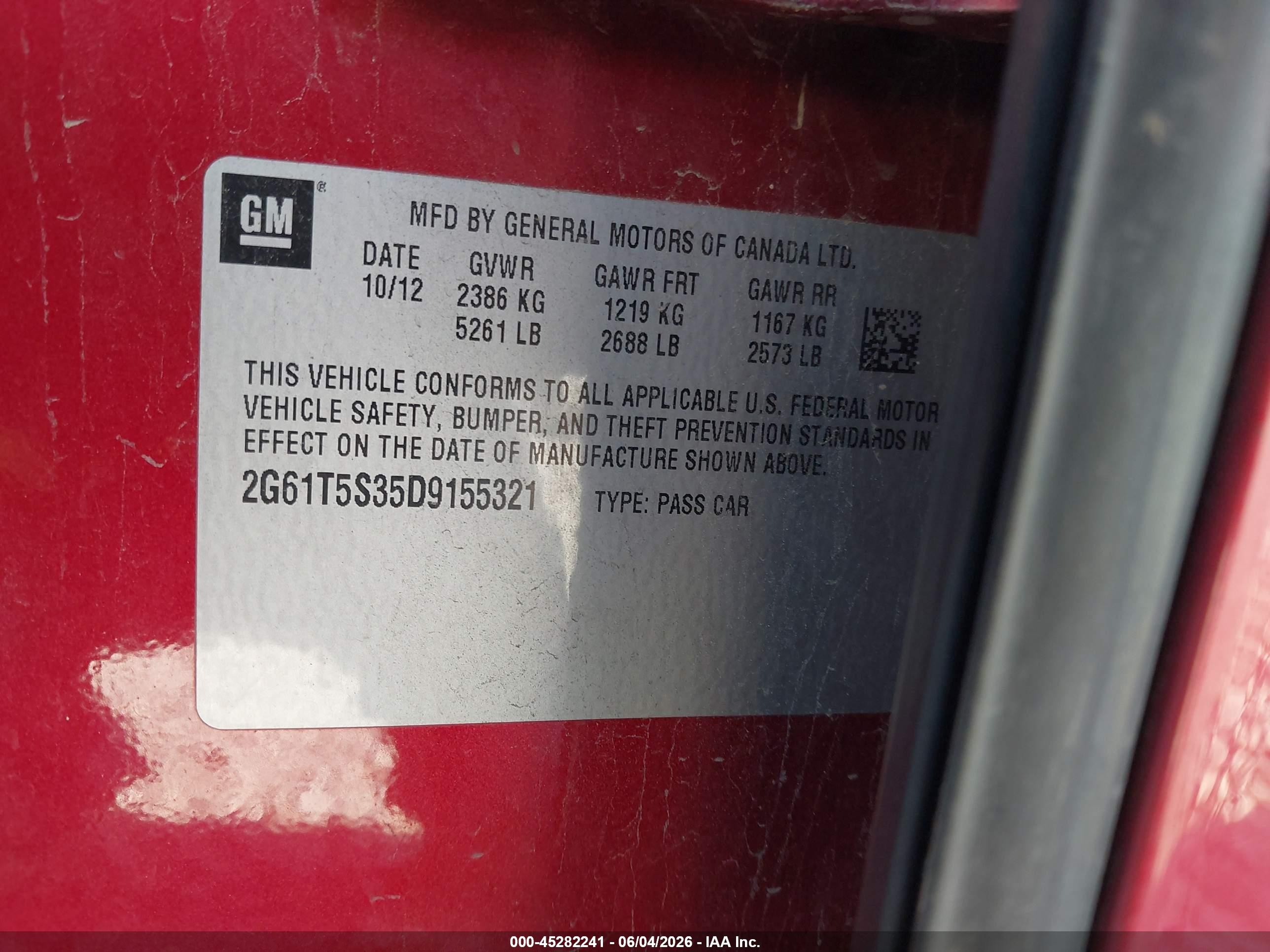 2013 Cadillac Xts Premium Red vin: 2G61T5S35D9155321