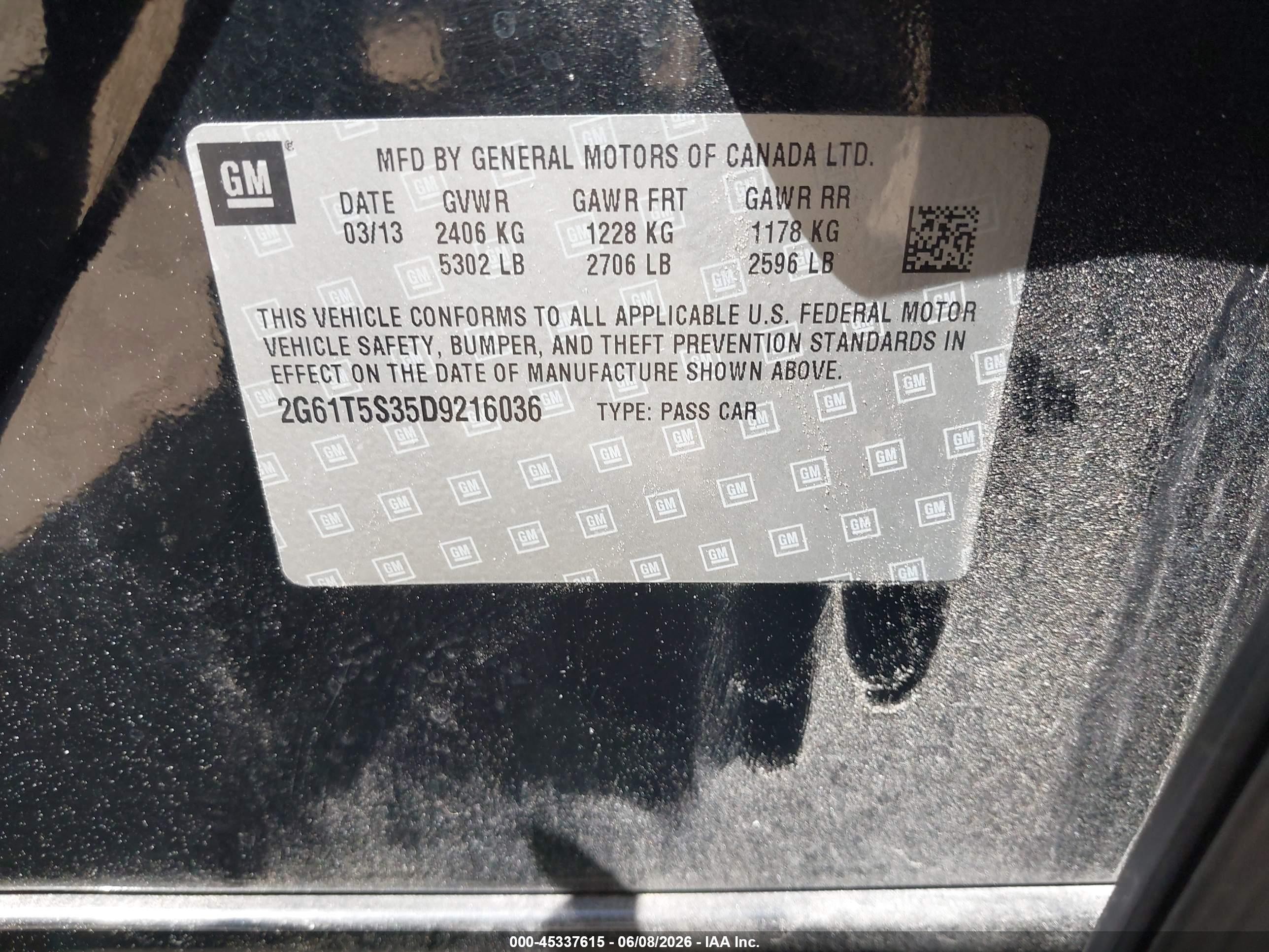 2013 Cadillac Xts Premium Черный vin: 2G61T5S35D9216036