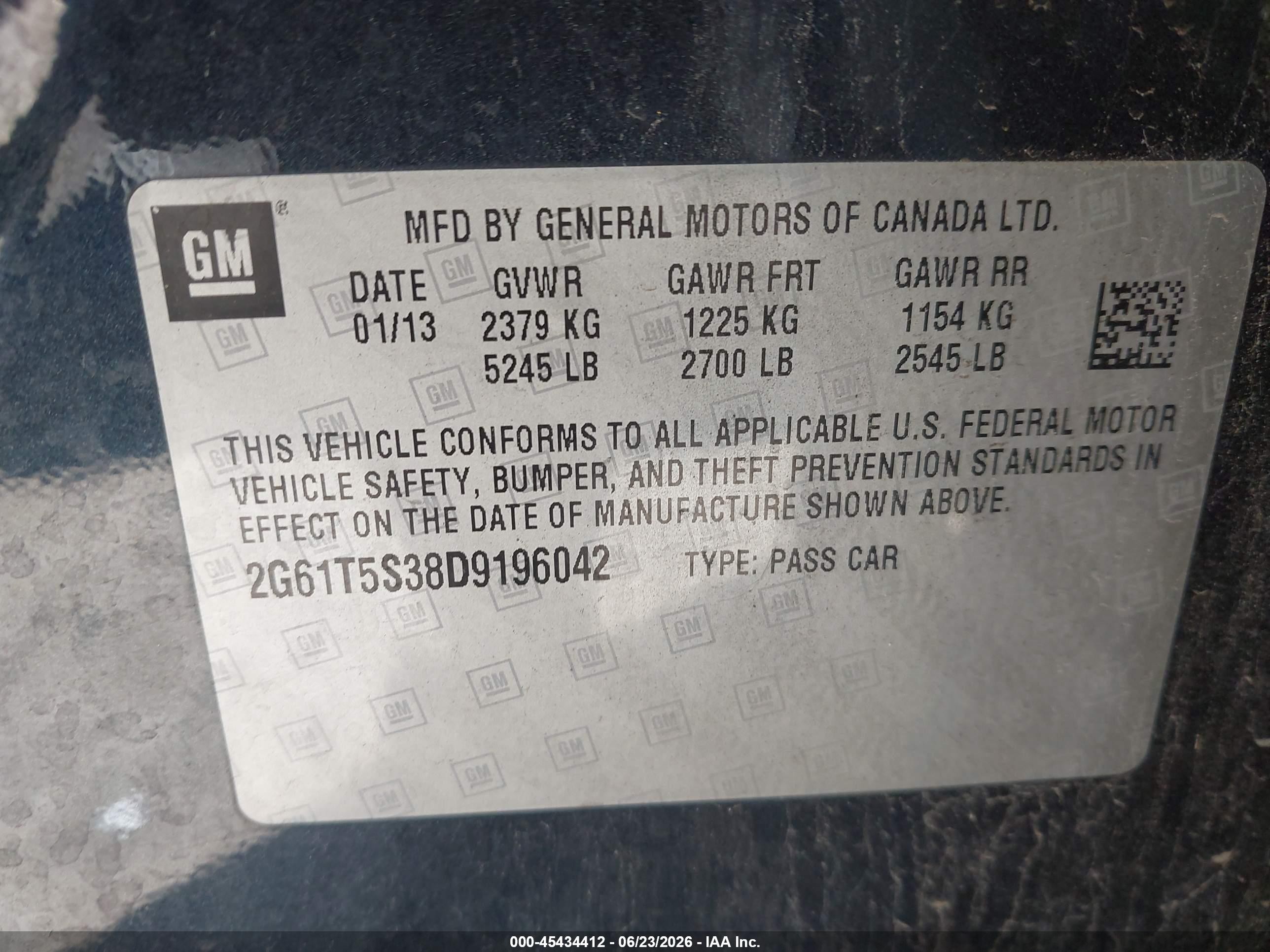 2013 Cadillac Xts Premium Dark Blue vin: 2G61T5S38D9196042