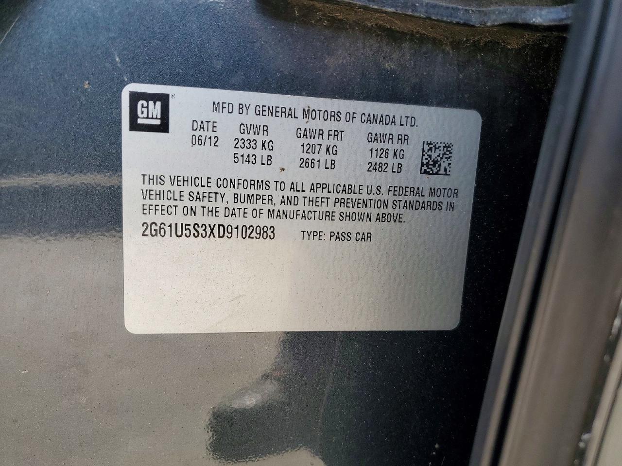 2013 Cadillac Xts Platinum Black vin: 2G61U5S3XD9102983