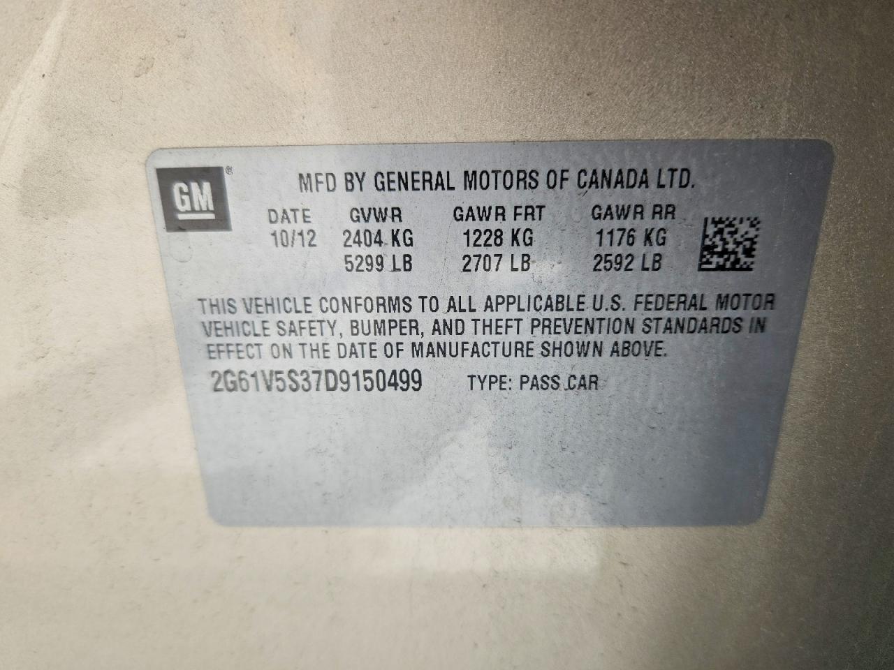 2013 Cadillac Xts Platinum Gold vin: 2G61V5S37D9150499