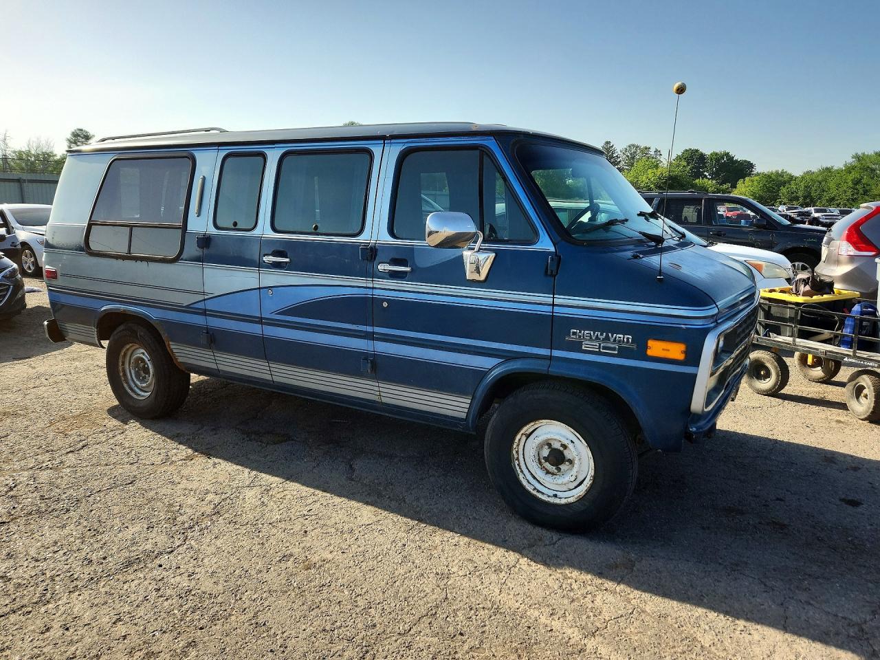 1993 Chevrolet G20 Blue vin: 2GBEG25K4P4150153