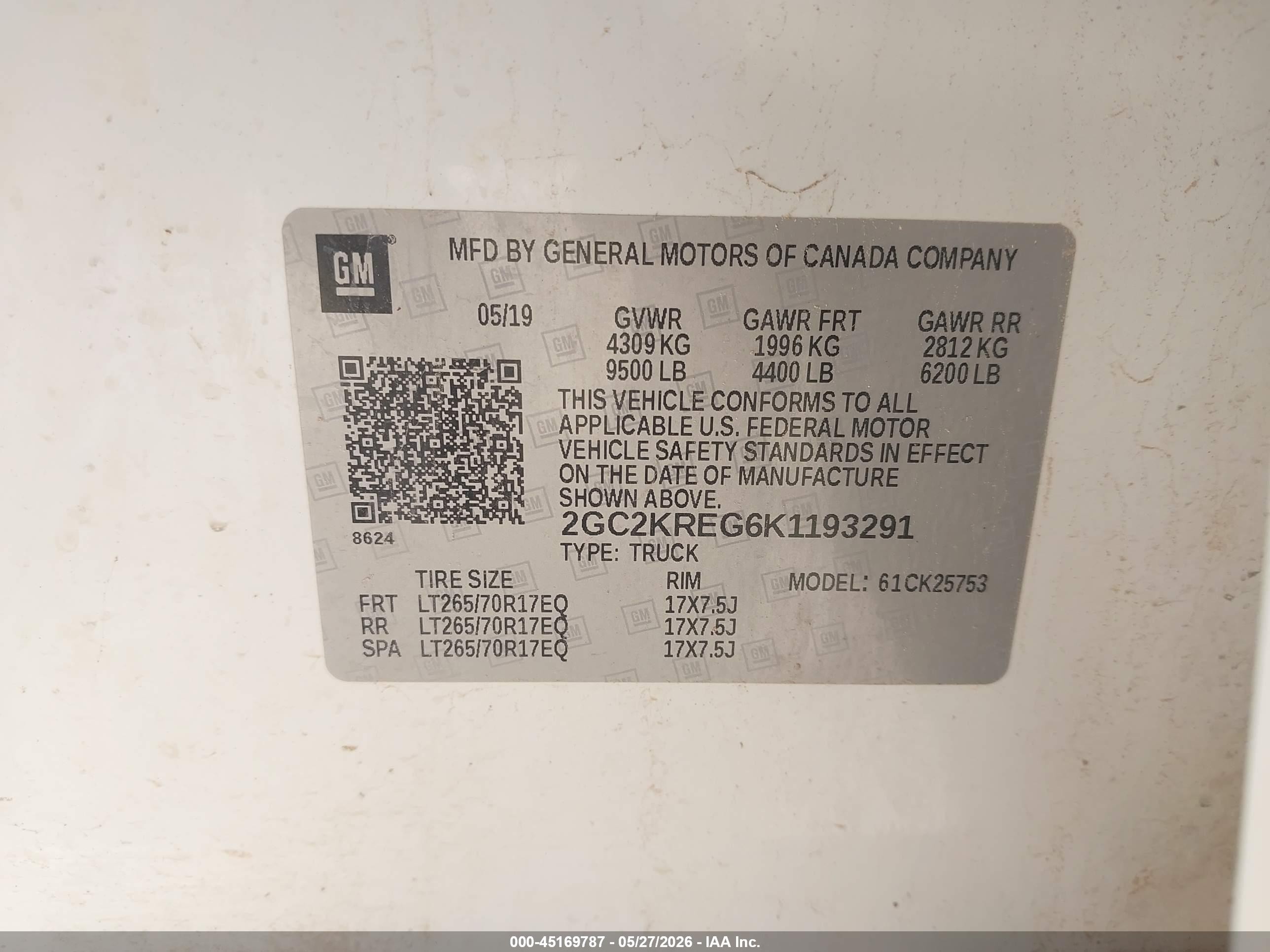 2019 Chevrolet Silverado 2500hd Wt White vin: 2GC2KREG6K1193291