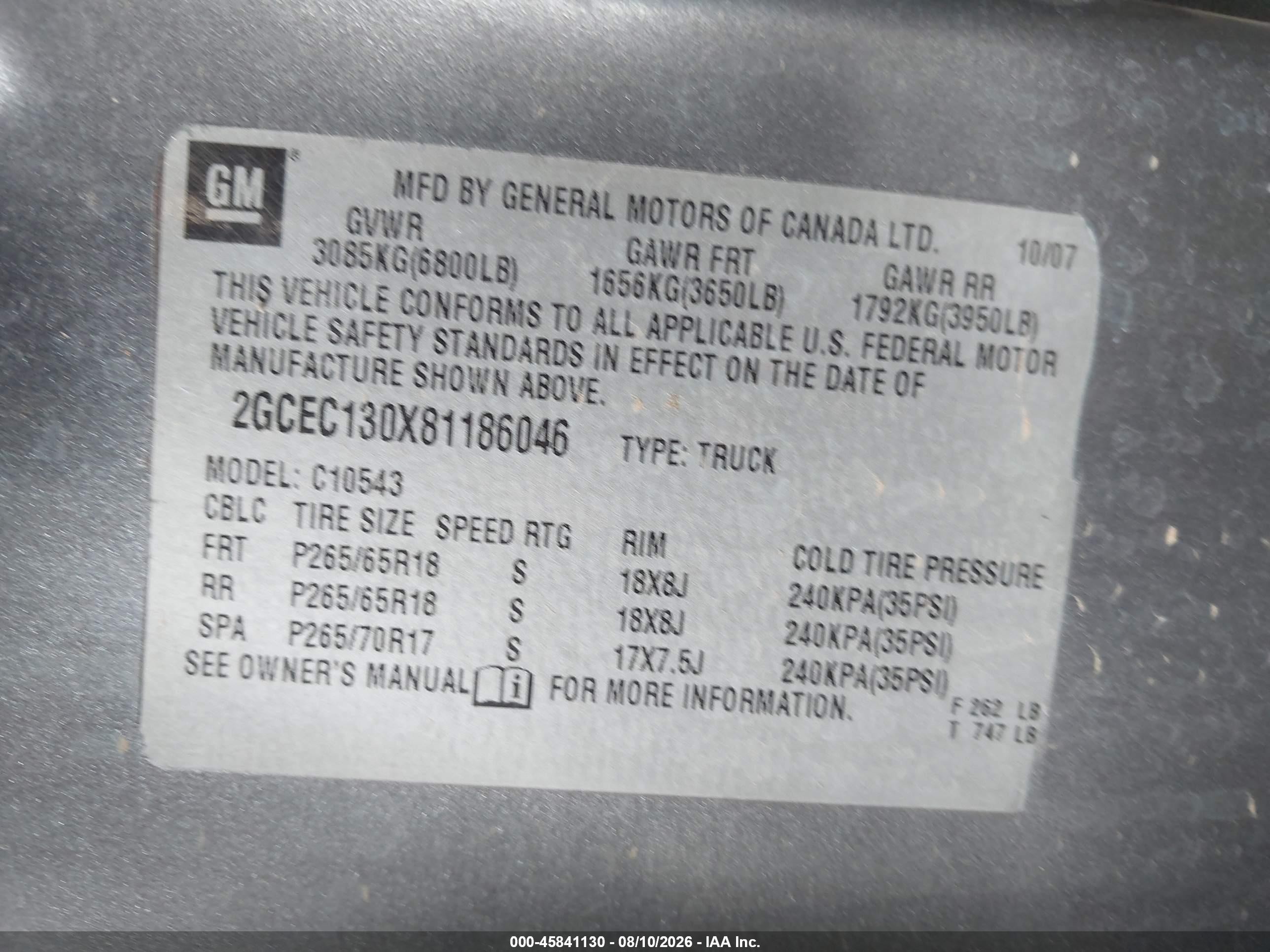 2008 Chevrolet Silverado 1500 Lt2 Silver vin: 2GCEC130X81186046