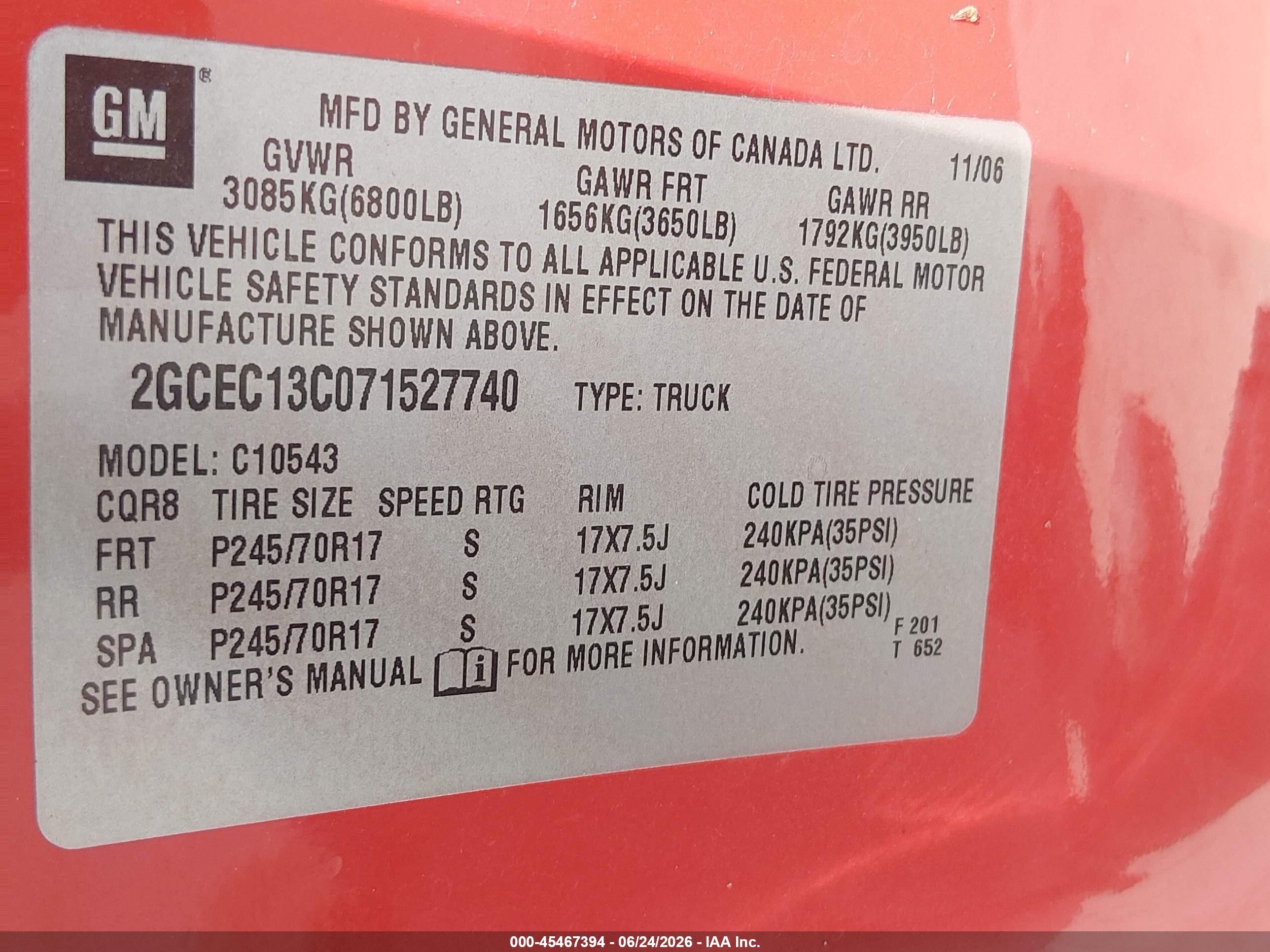 2007 Chevrolet Silverado 1500 Lt1 Red vin: 2GCEC13C071527740