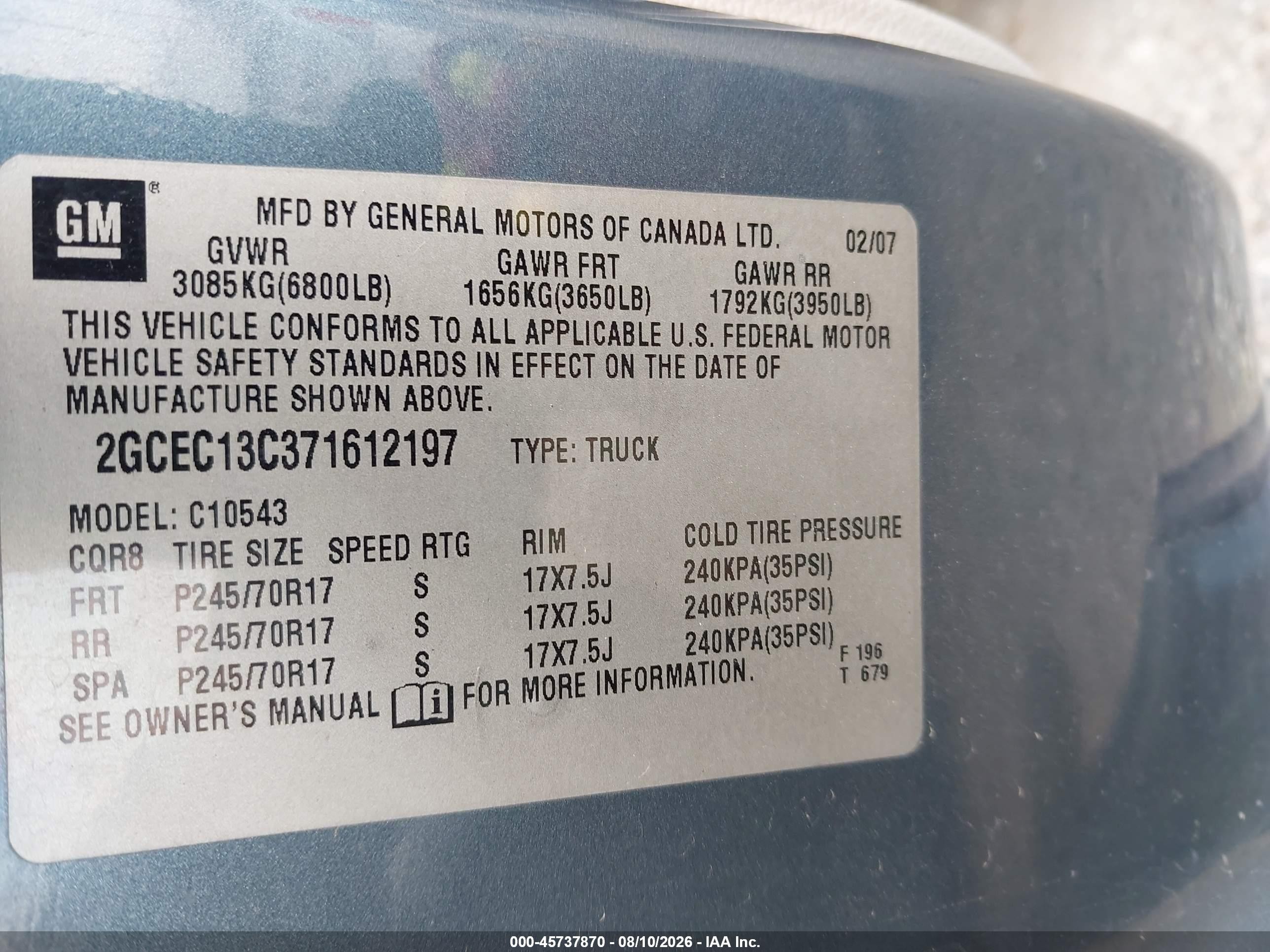 2007 Chevrolet Silverado 1500 Lt1 Gray vin: 2GCEC13C371612197