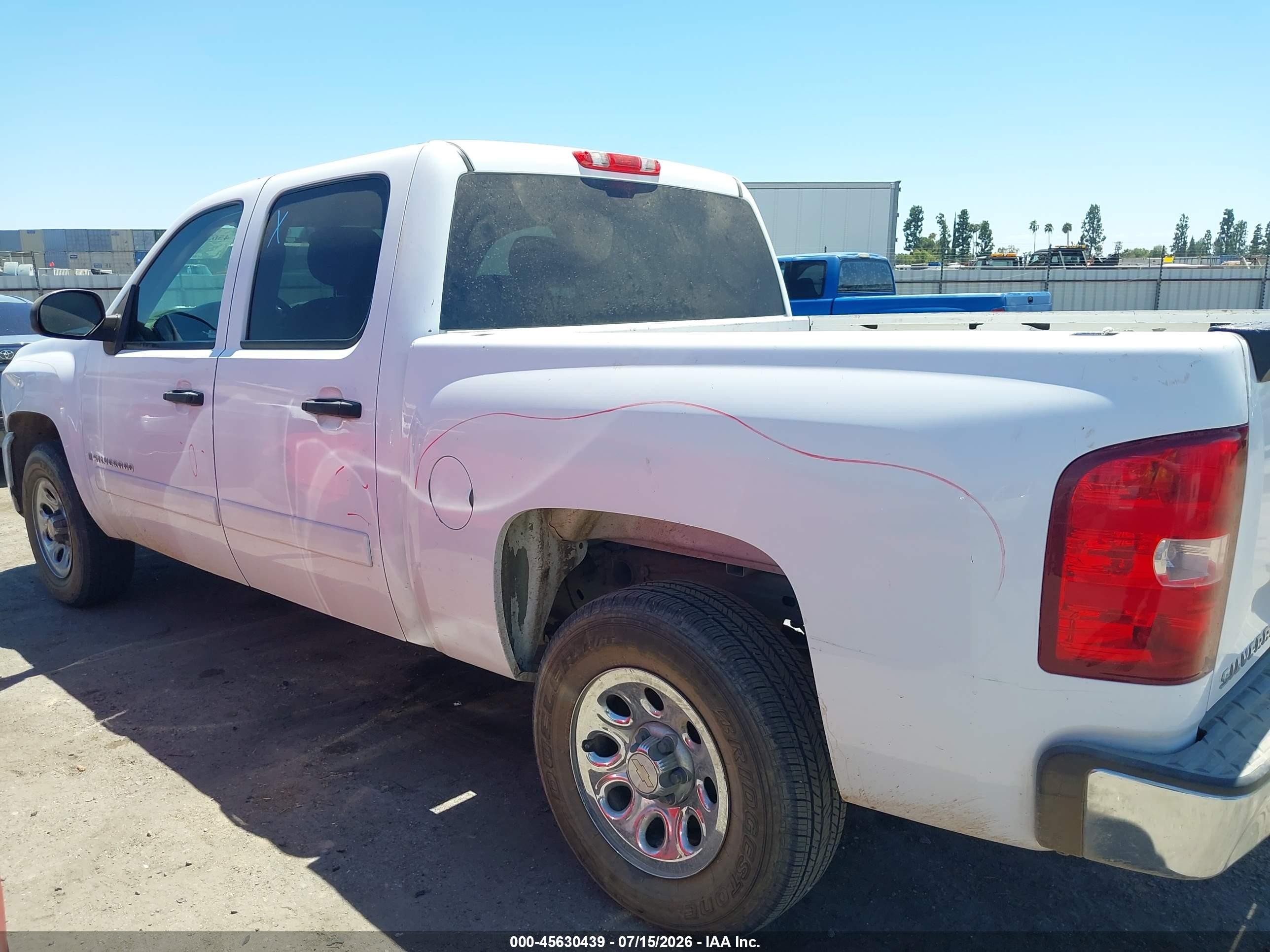 2008 Chevrolet Silverado 1500 Ls White vin: 2GCEC13C381191566