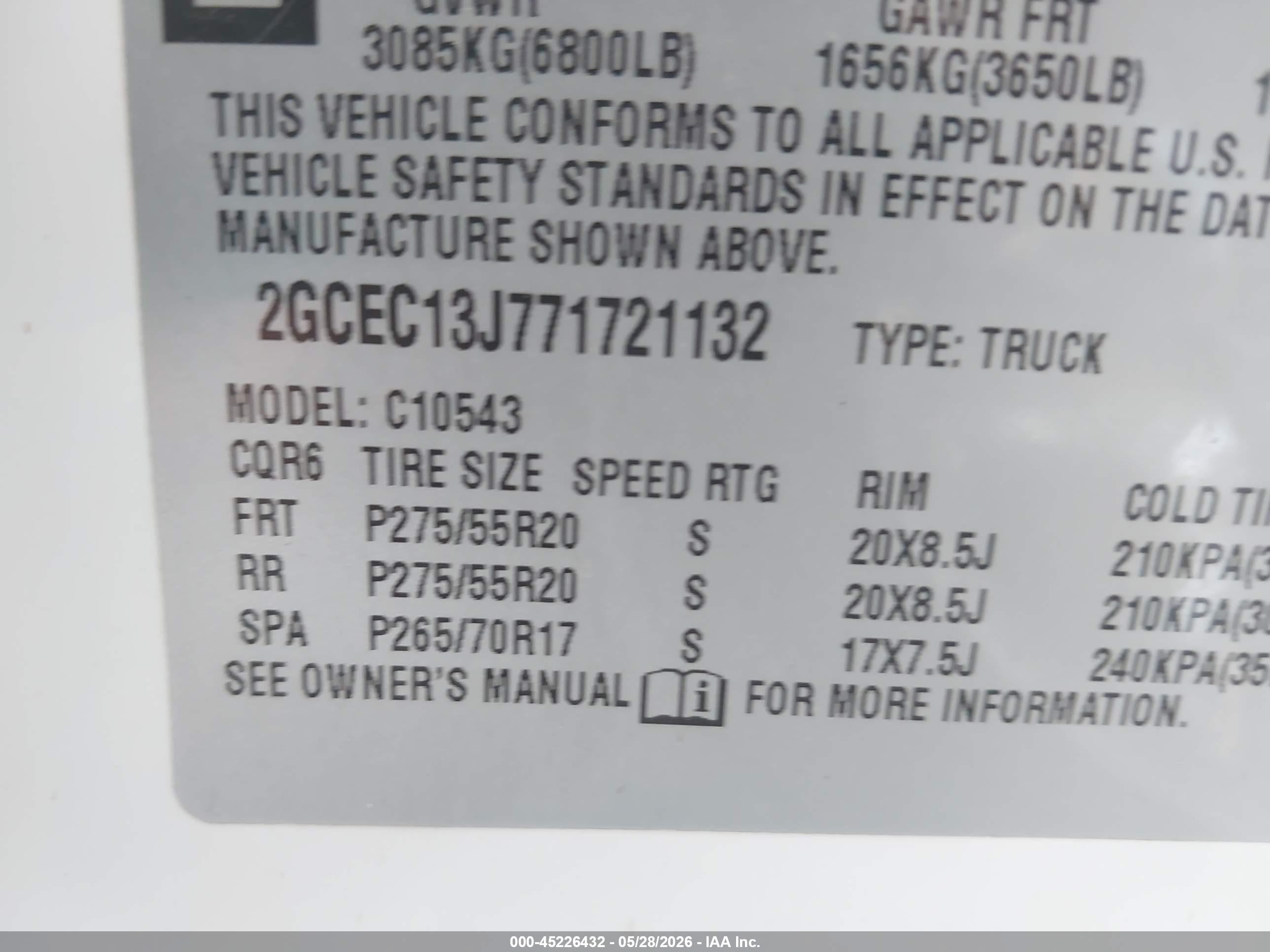 2007 Chevrolet Silverado 1500 Lt1 White vin: 2GCEC13J771721132