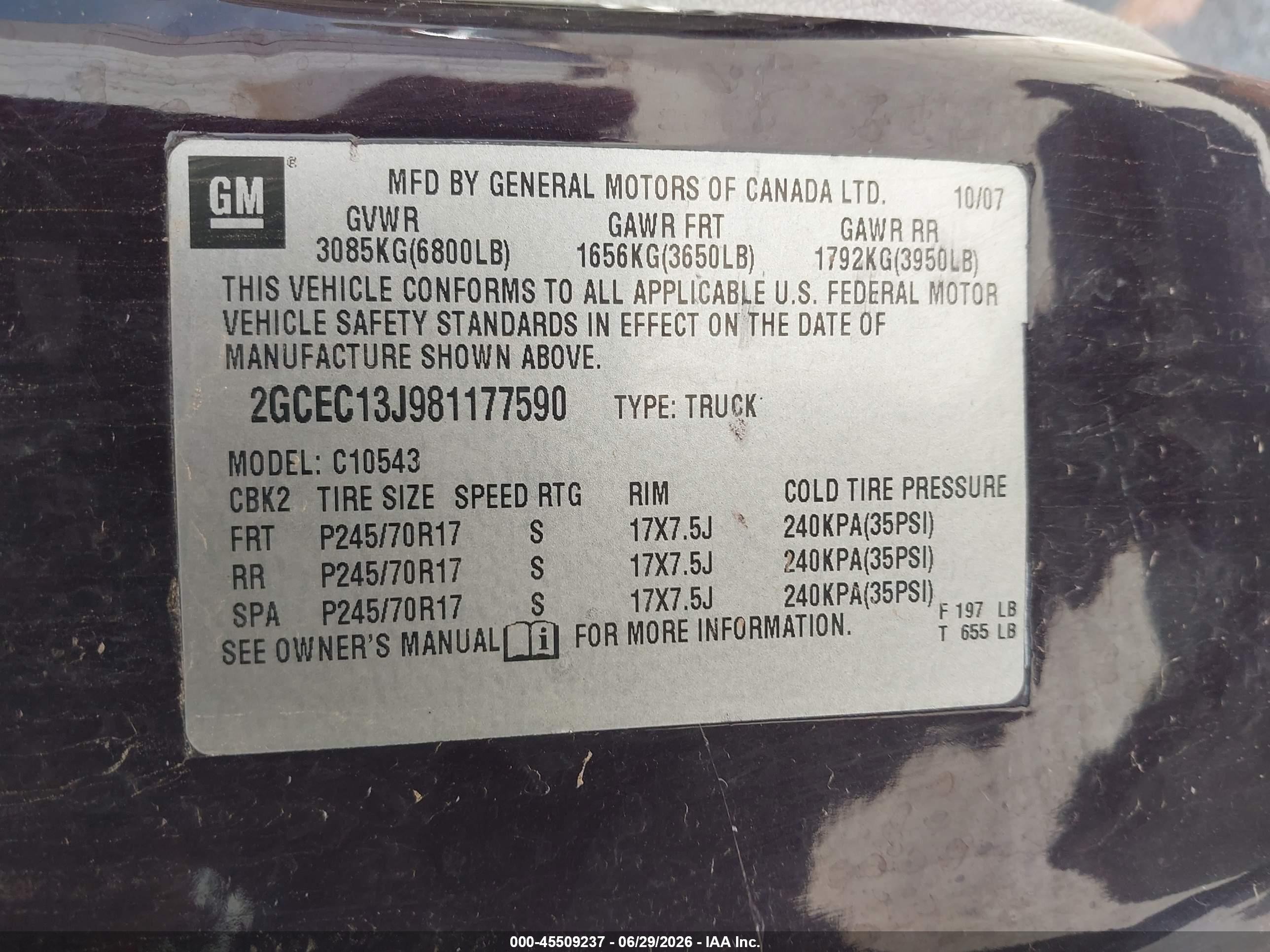 2008 Chevrolet Silverado 1500 Lt1 Purple vin: 2GCEC13J981177590