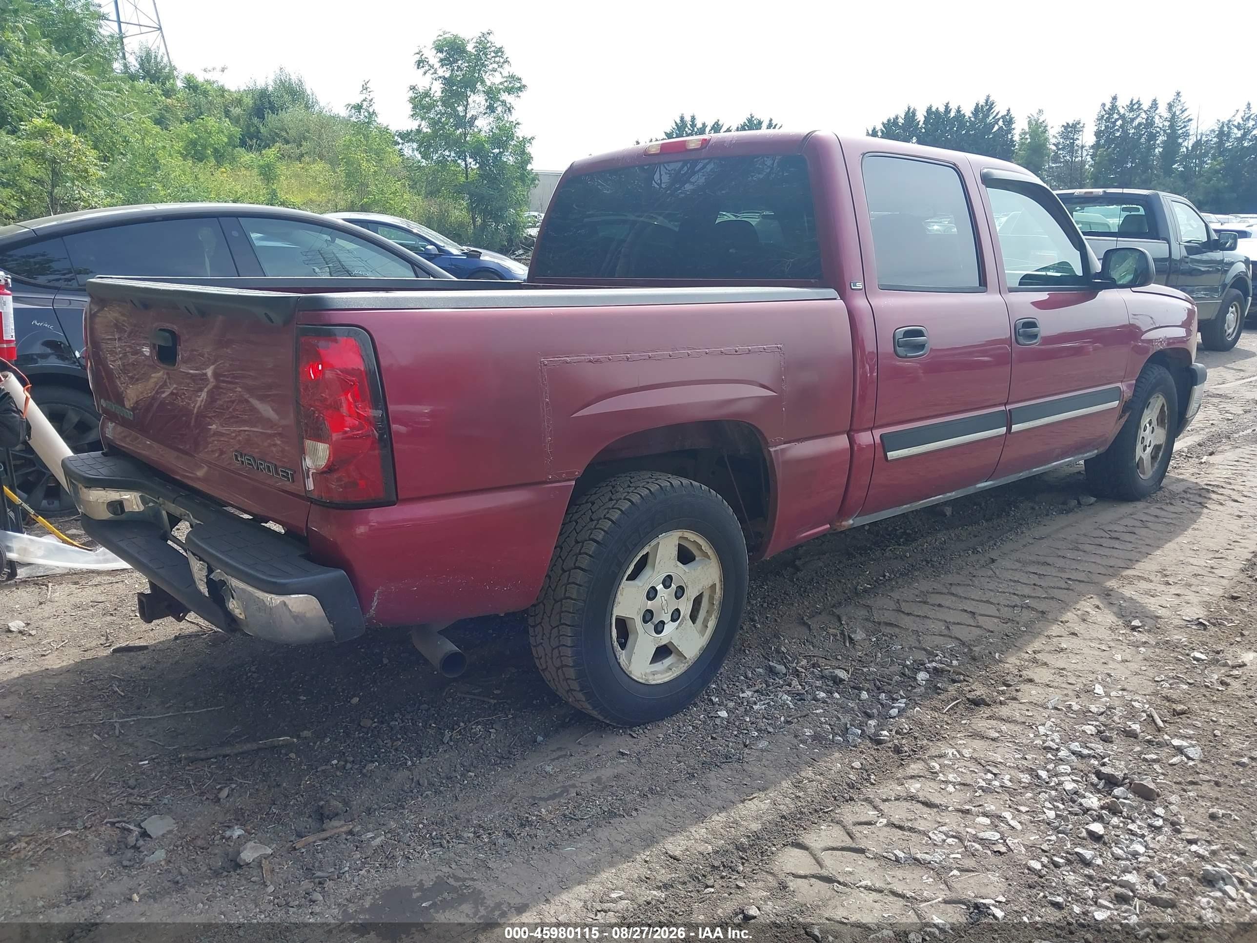 2005 Chevrolet Silverado 1500 Ls Burgundy vin: 2GCEC13T351117849