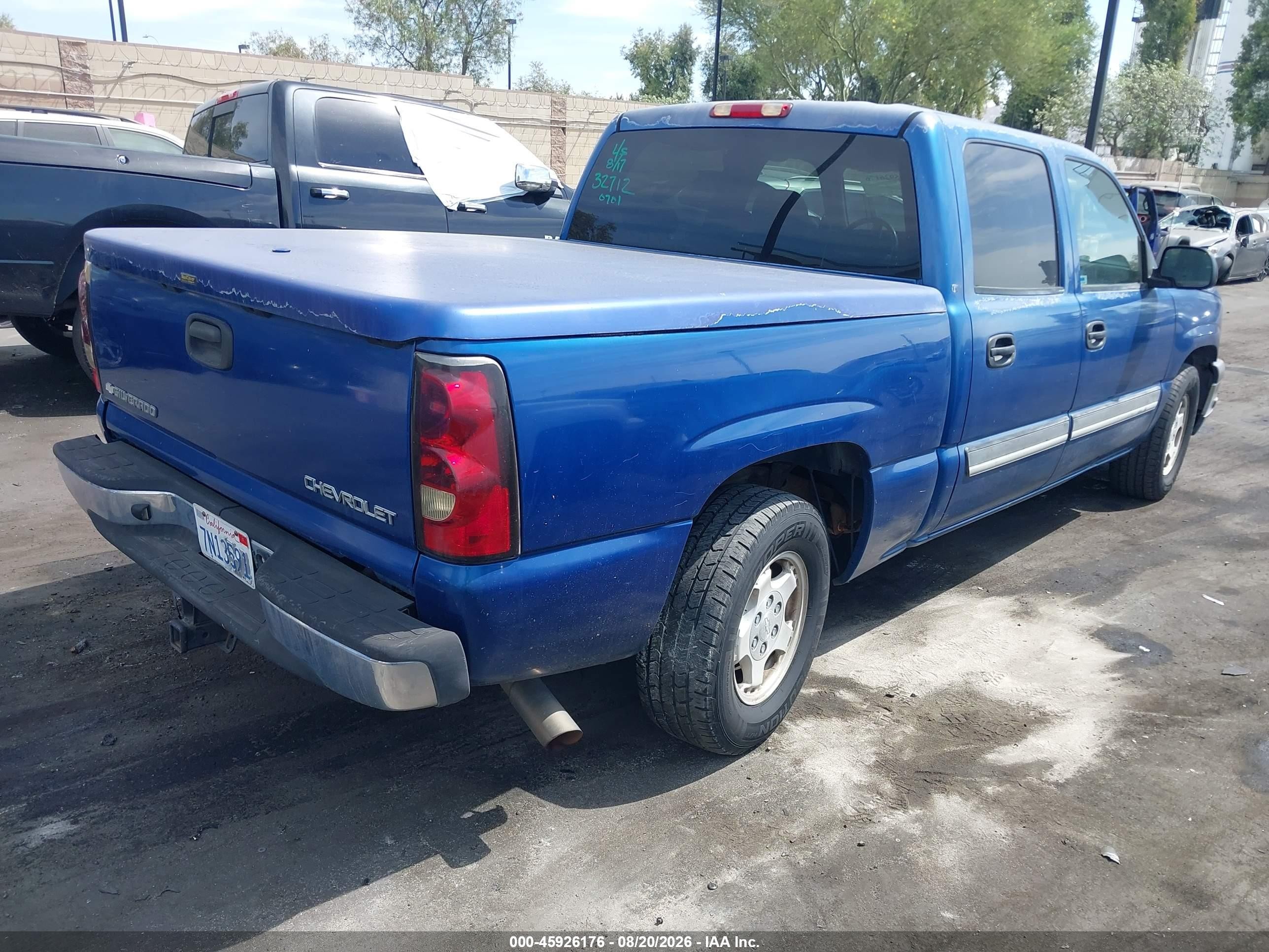 2004 Chevrolet Silverado 1500 Ls Blue vin: 2GCEC13T441360701