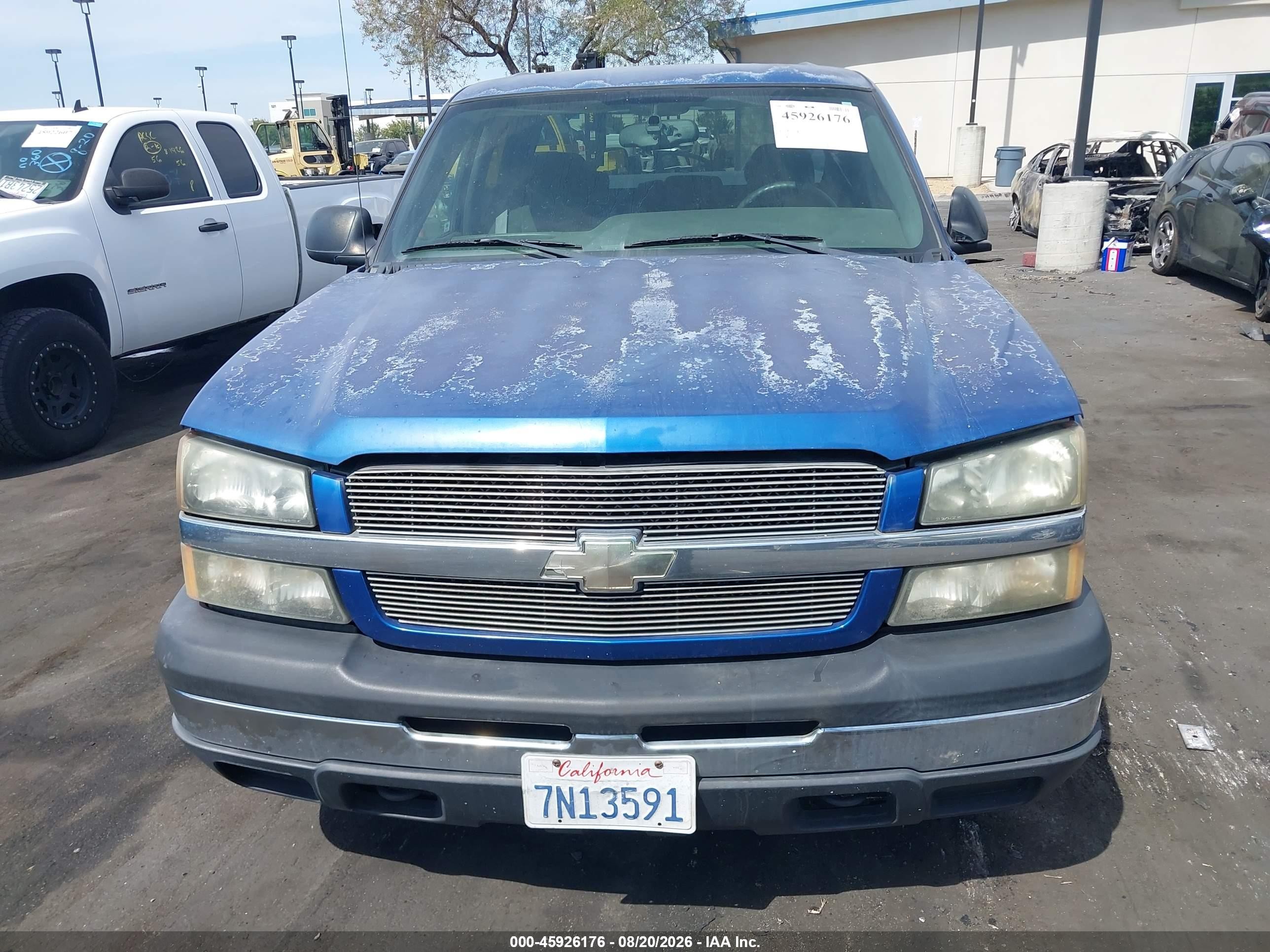 2004 Chevrolet Silverado 1500 Ls Blue vin: 2GCEC13T441360701