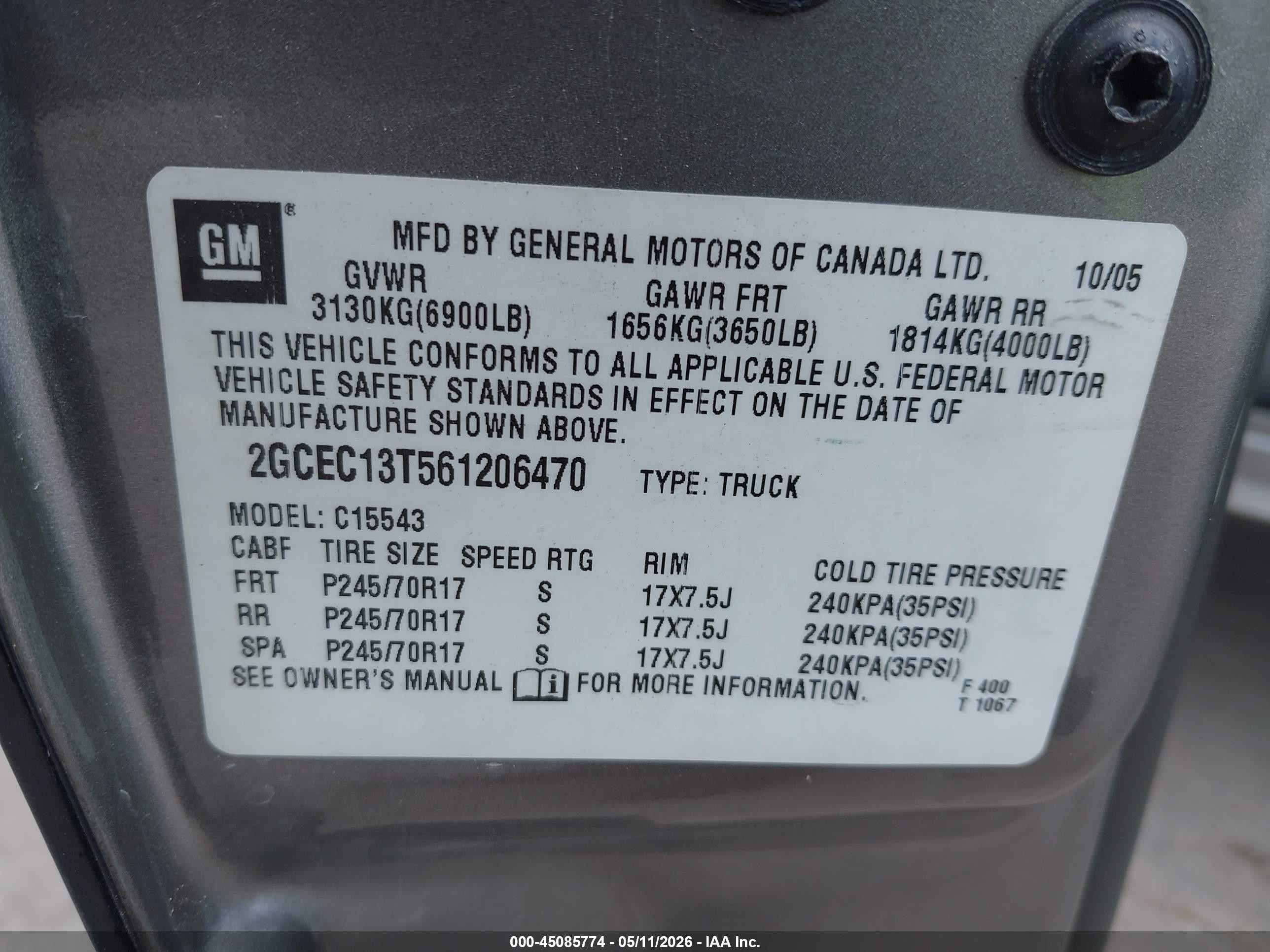 2006 Chevrolet Silverado 1500 Lt2 Gray vin: 2GCEC13T561206470
