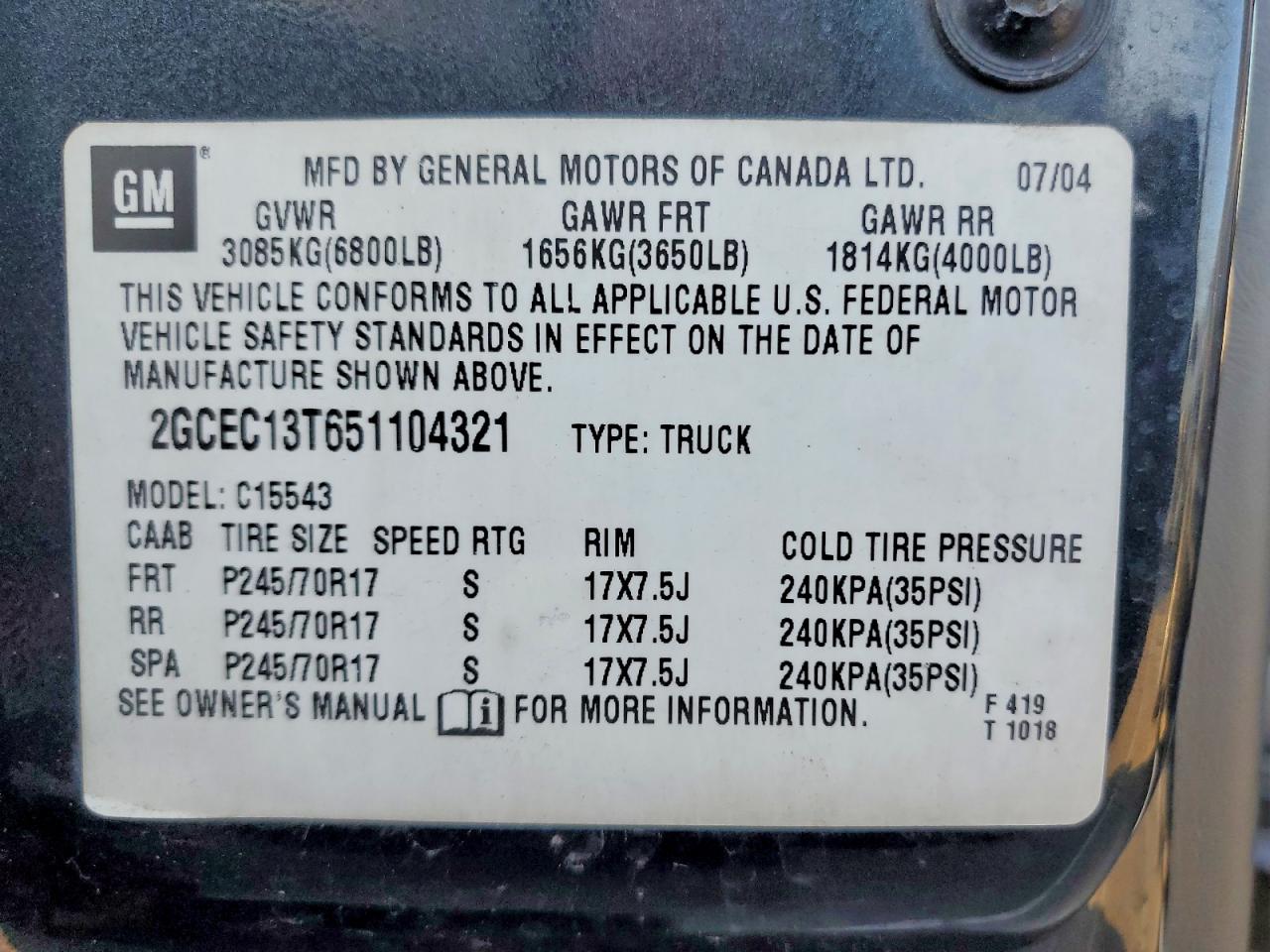 2005 Chevrolet Silverado C1500 Gray vin: 2GCEC13T651104321