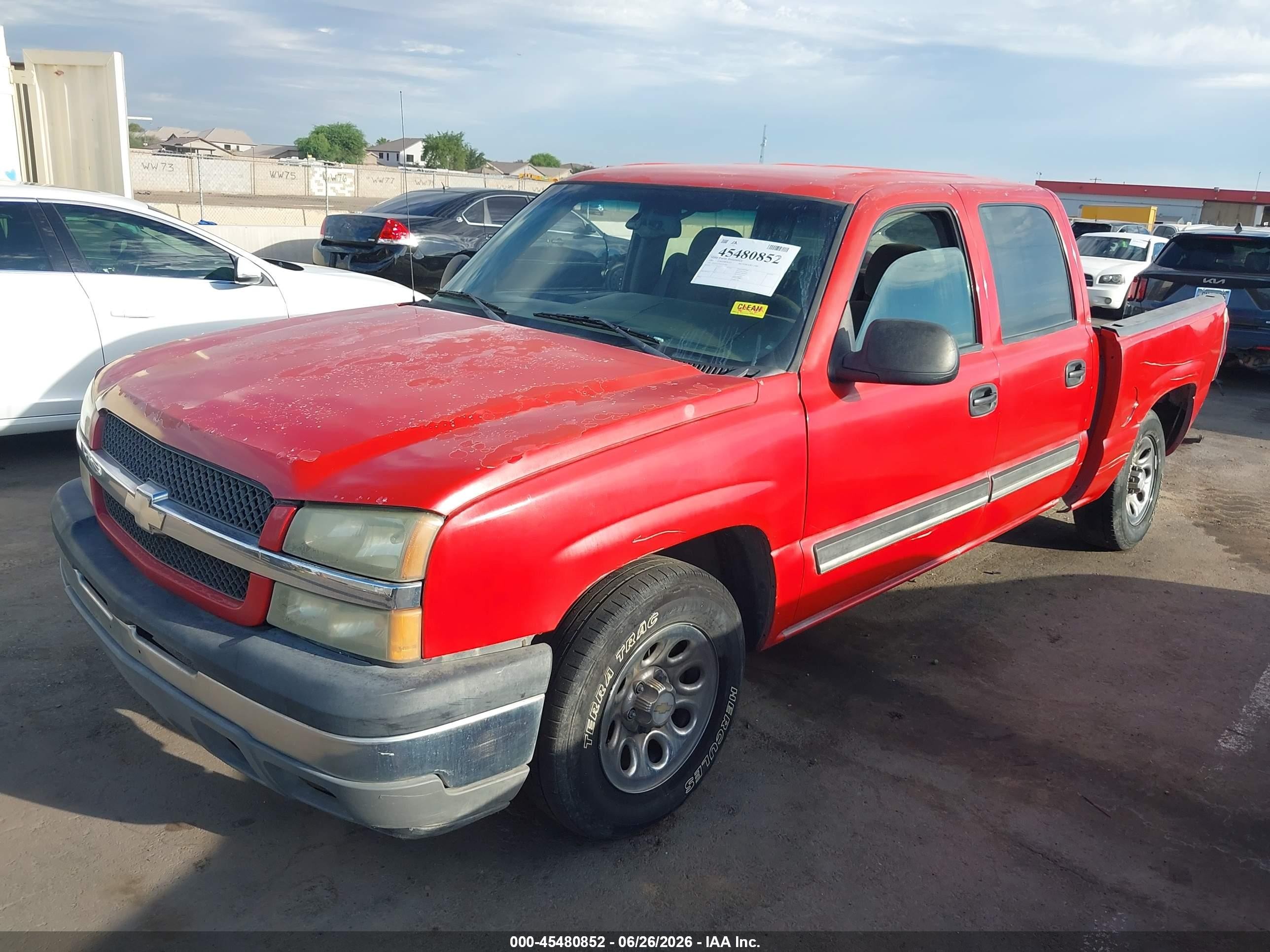 2005 Chevrolet Silverado 1500 Ls Red vin: 2GCEC13T651211062