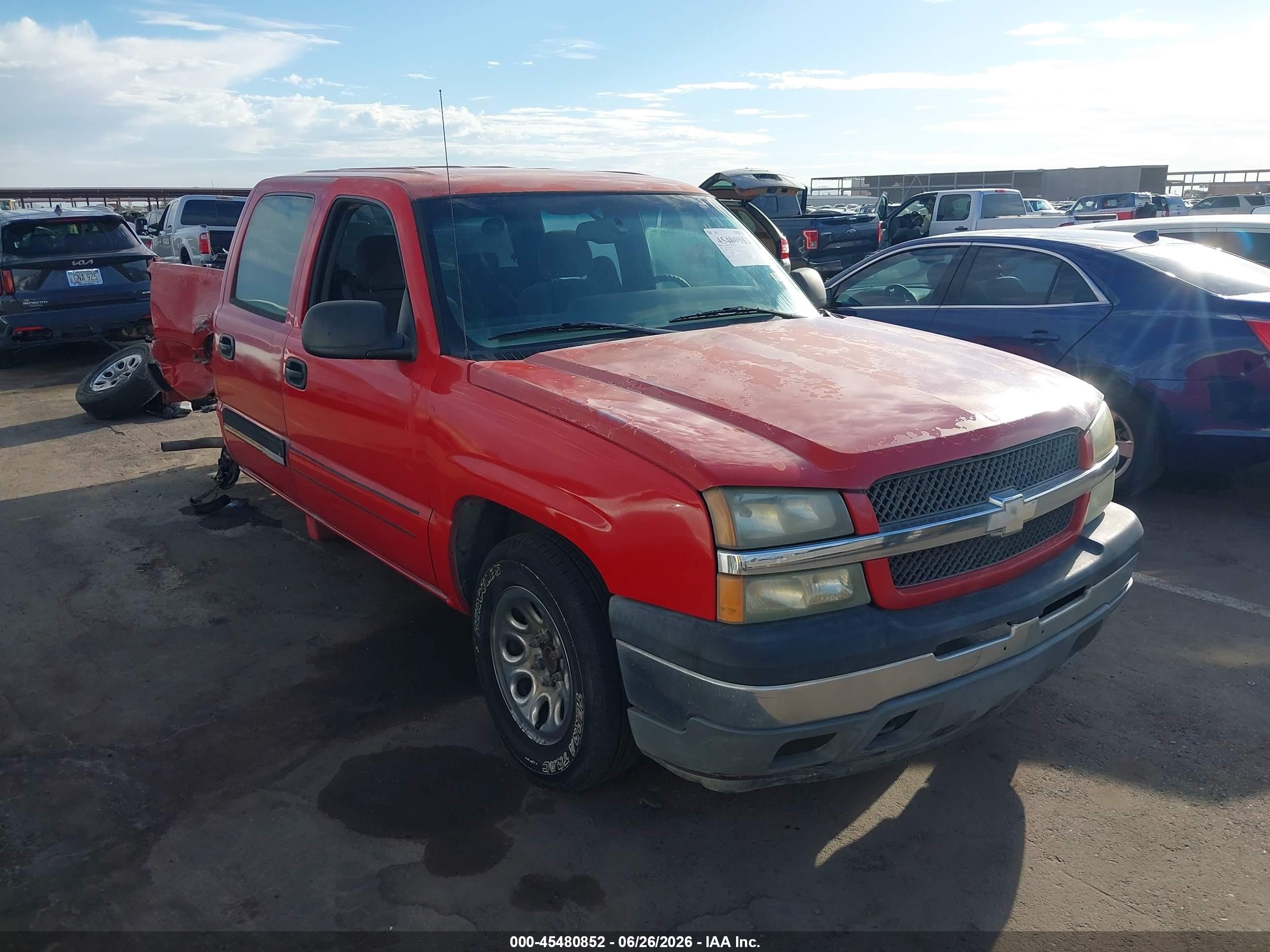 2005 Chevrolet Silverado 1500 Ls Red vin: 2GCEC13T651211062
