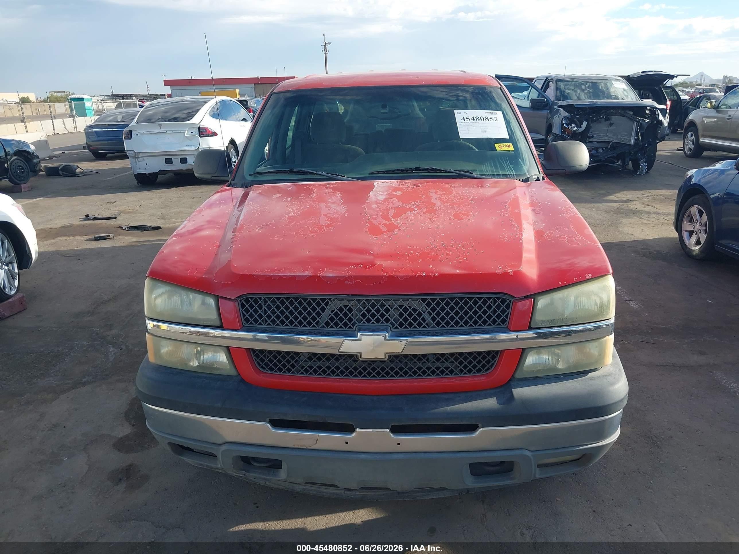 2005 Chevrolet Silverado 1500 Ls Red vin: 2GCEC13T651211062