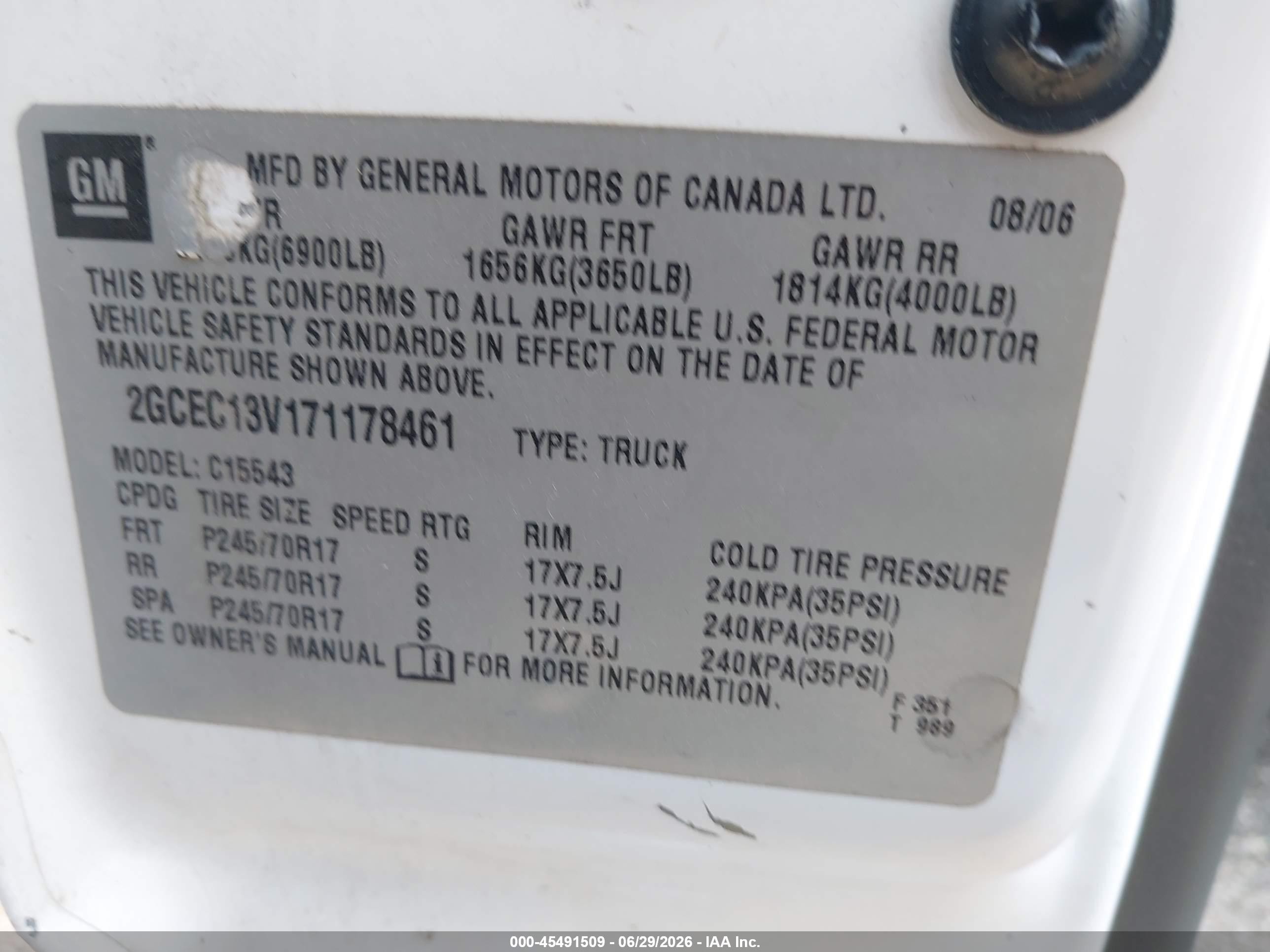 2007 Chevrolet Silverado 1500 Classic Ls White vin: 2GCEC13V171178461