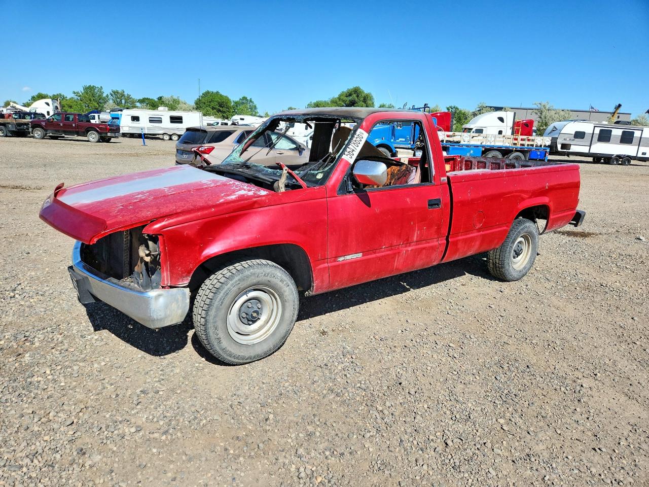 1990 Chevrolet Gmt-400 C1500 Red vin: 2GCEC14Z9L1212142