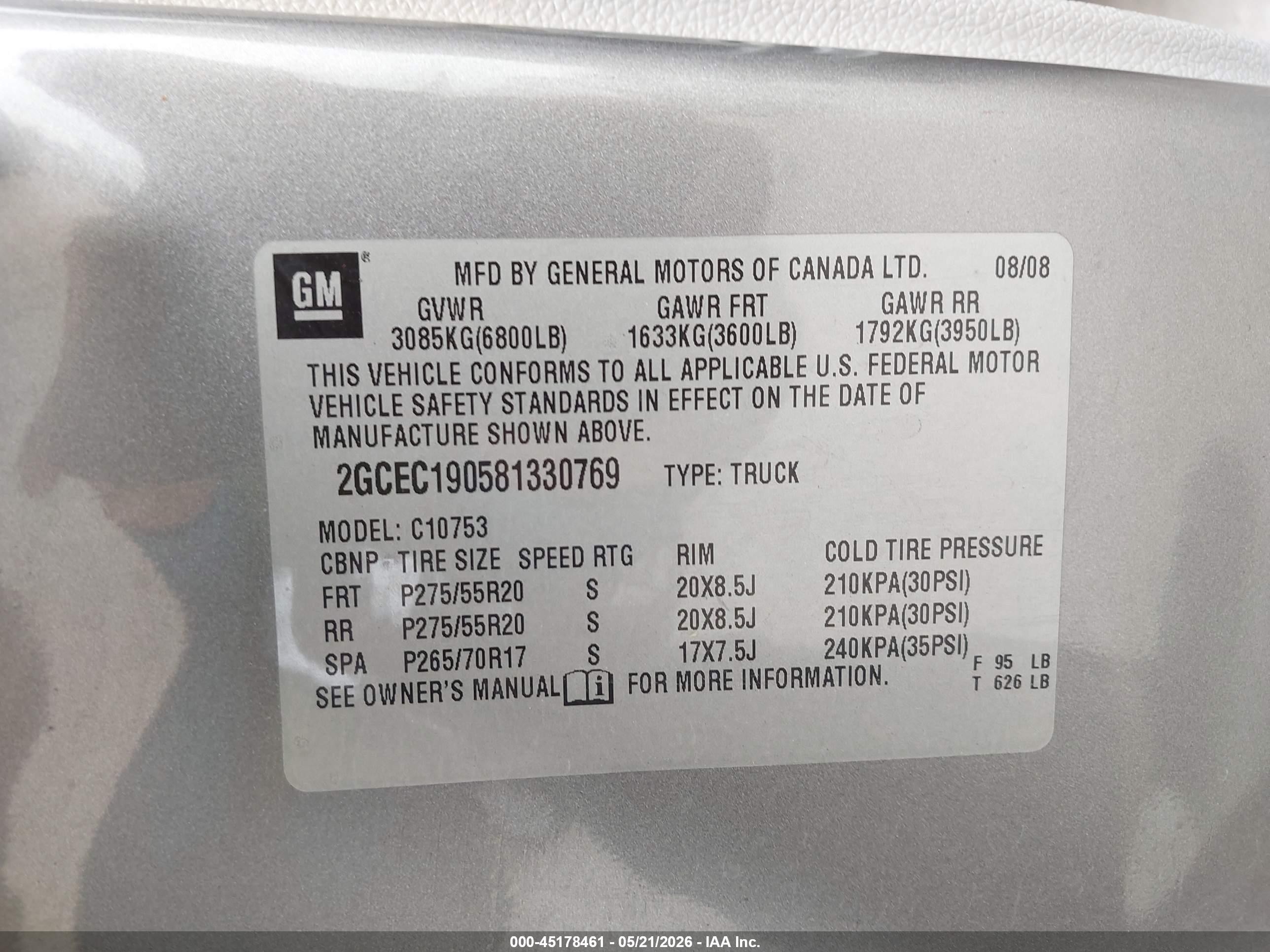 2008 Chevrolet Silverado 1500 Lt1 Gray vin: 2GCEC190581330769